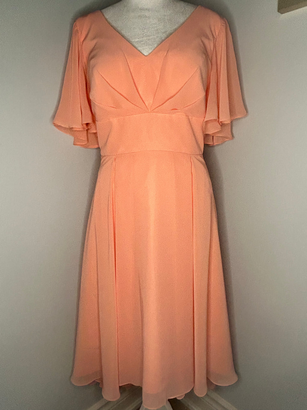 JJ's House Peach Chiffon Occasion Dress  Size: 14