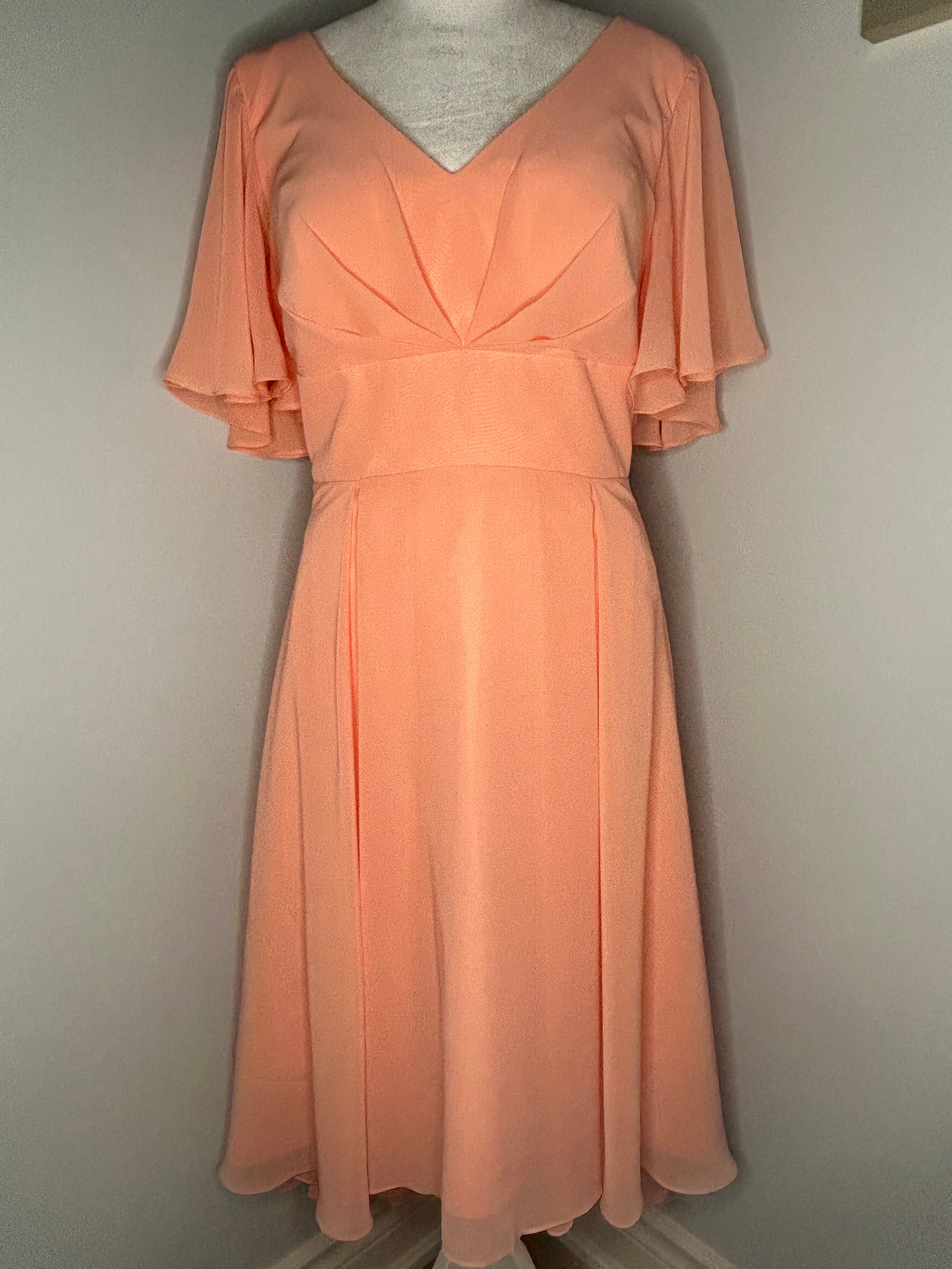 JJ's House Peach Chiffon Occasion Dress  Size: 14