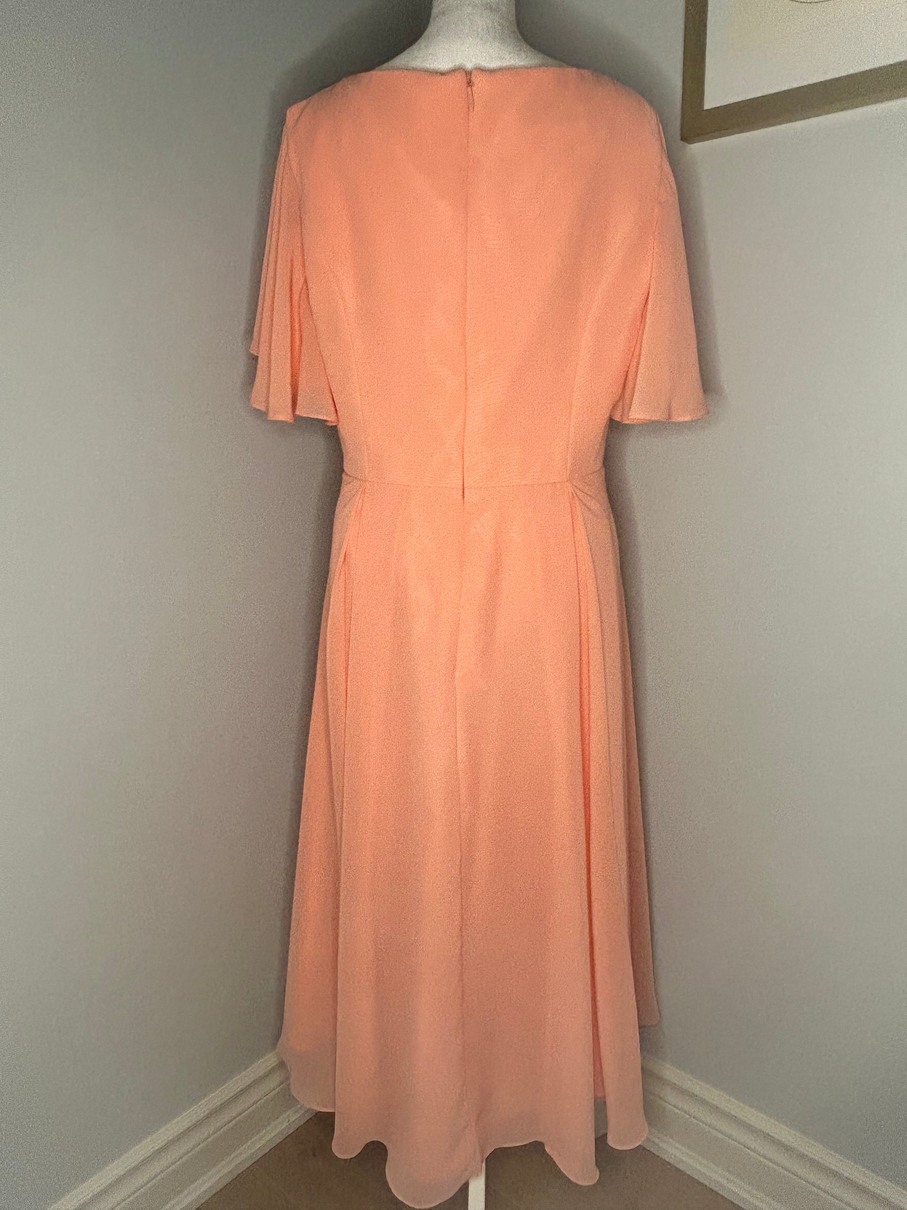 JJ's House Peach Chiffon Occasion Dress  Size: 14