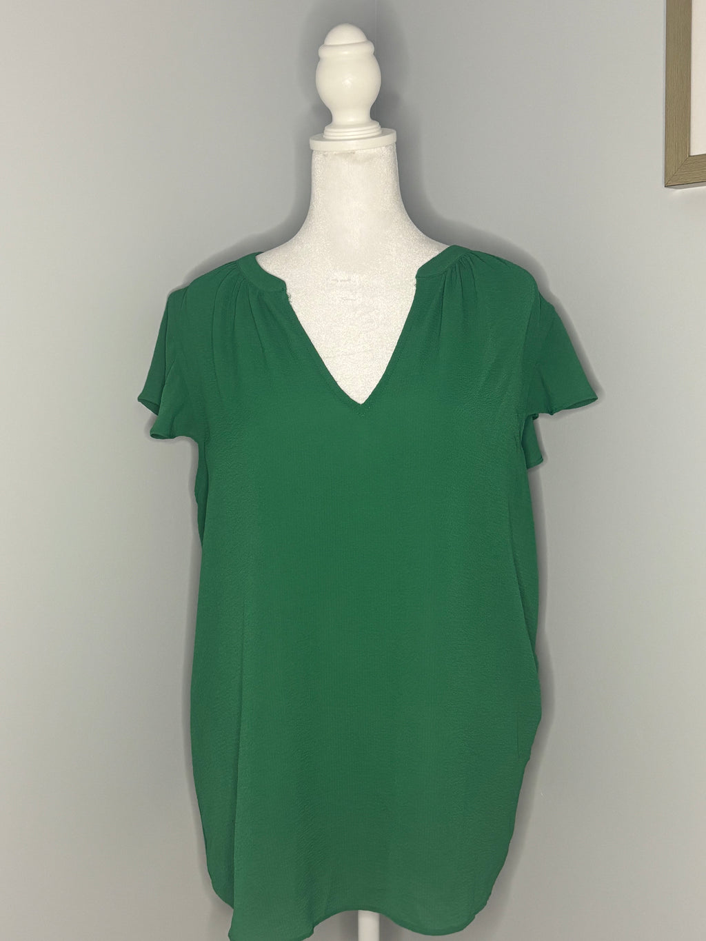 Reitman's Green Flutter Sleeve Top