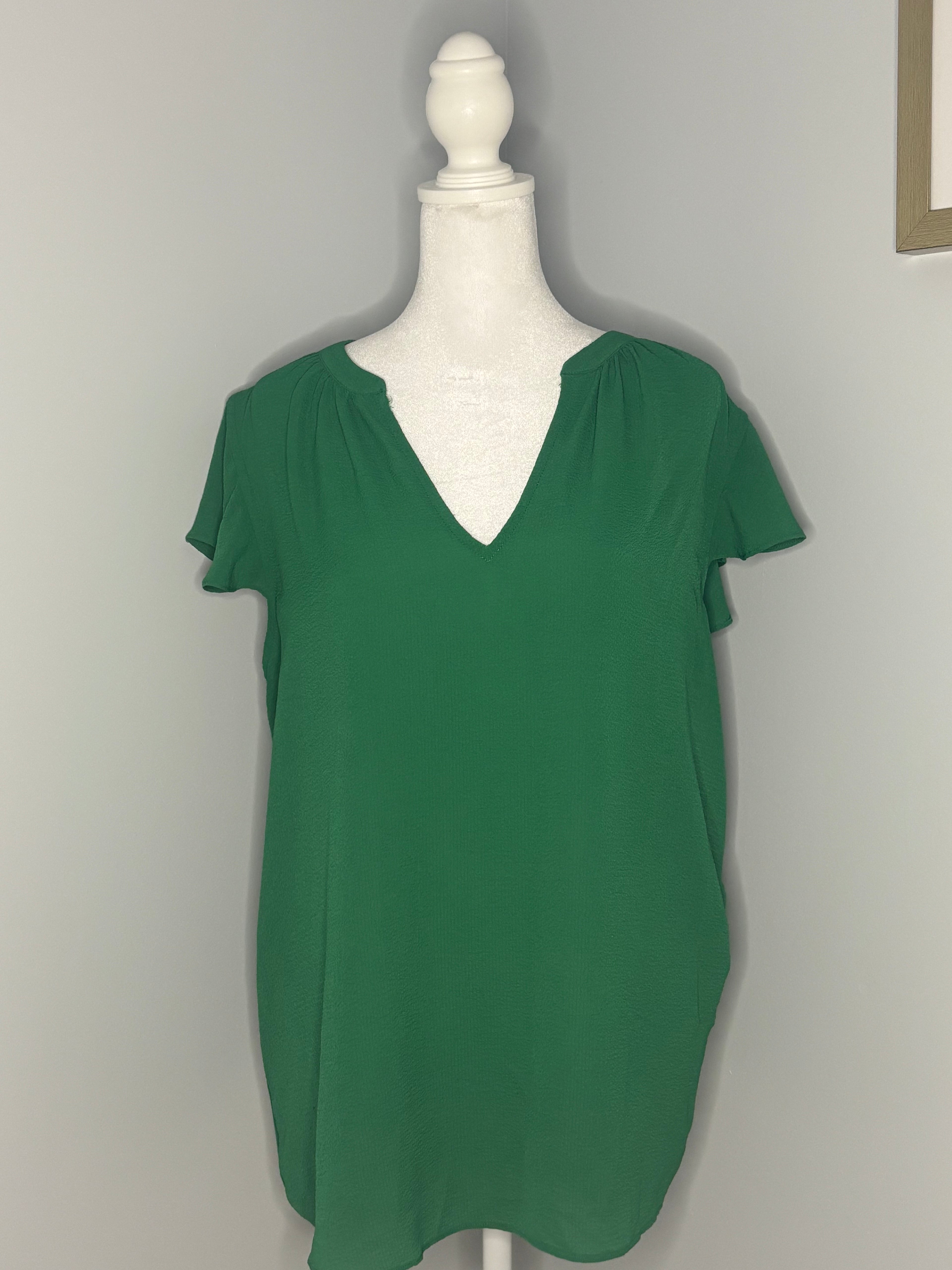 Reitman's Green Flutter Sleeve Top
