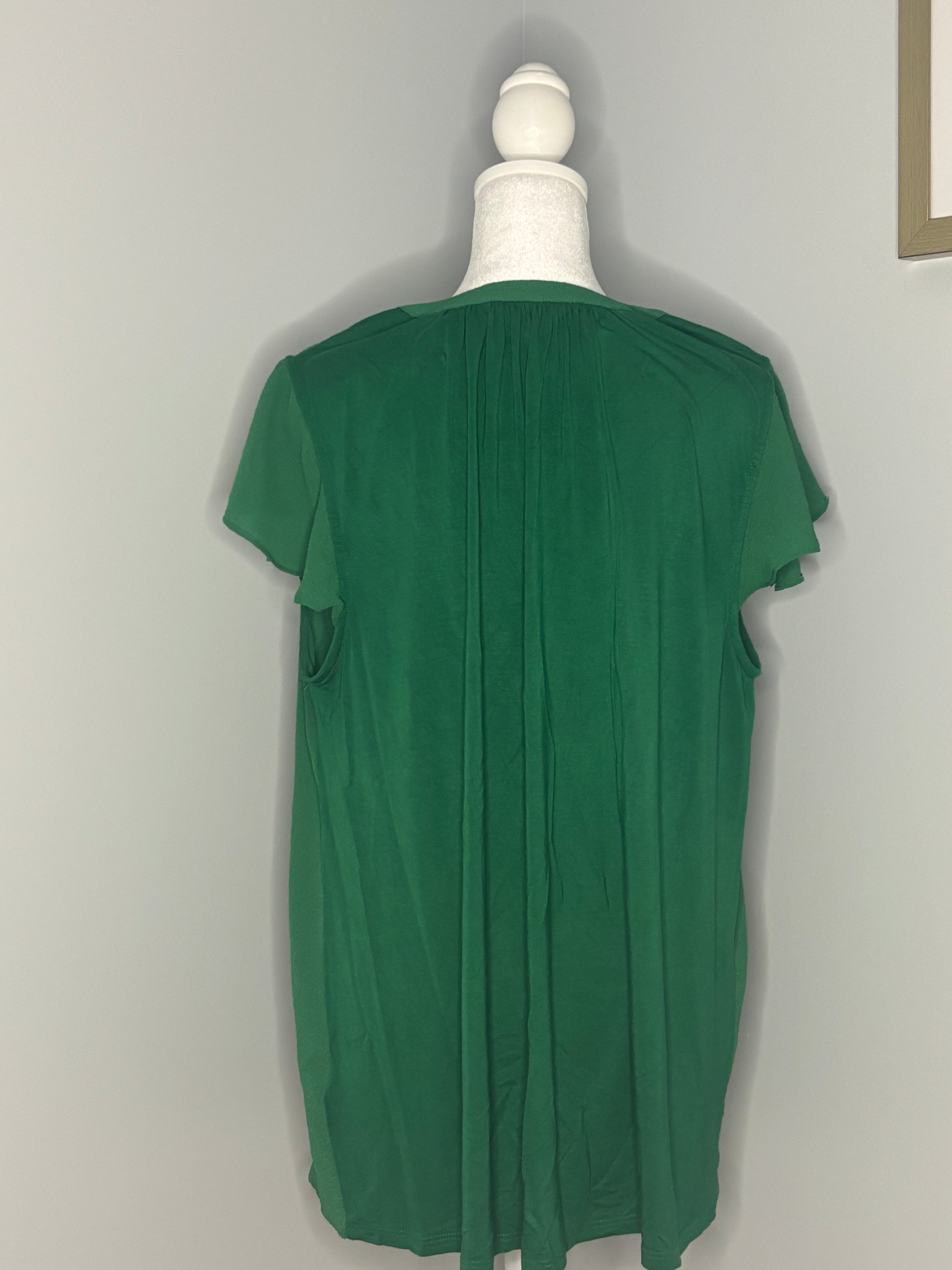 Reitman's Green Flutter Sleeve Top