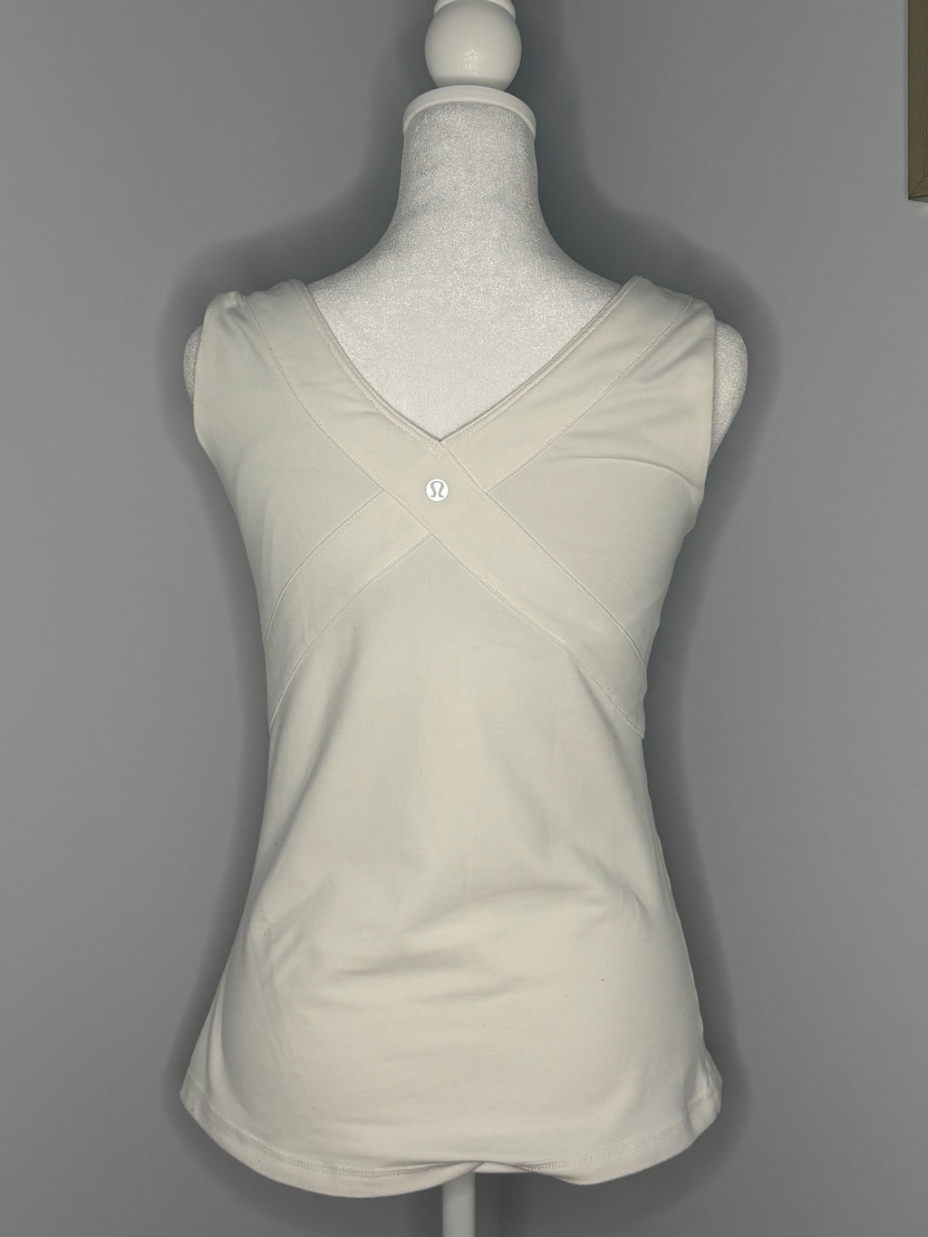 Lululemon White Open-Back Workout Top