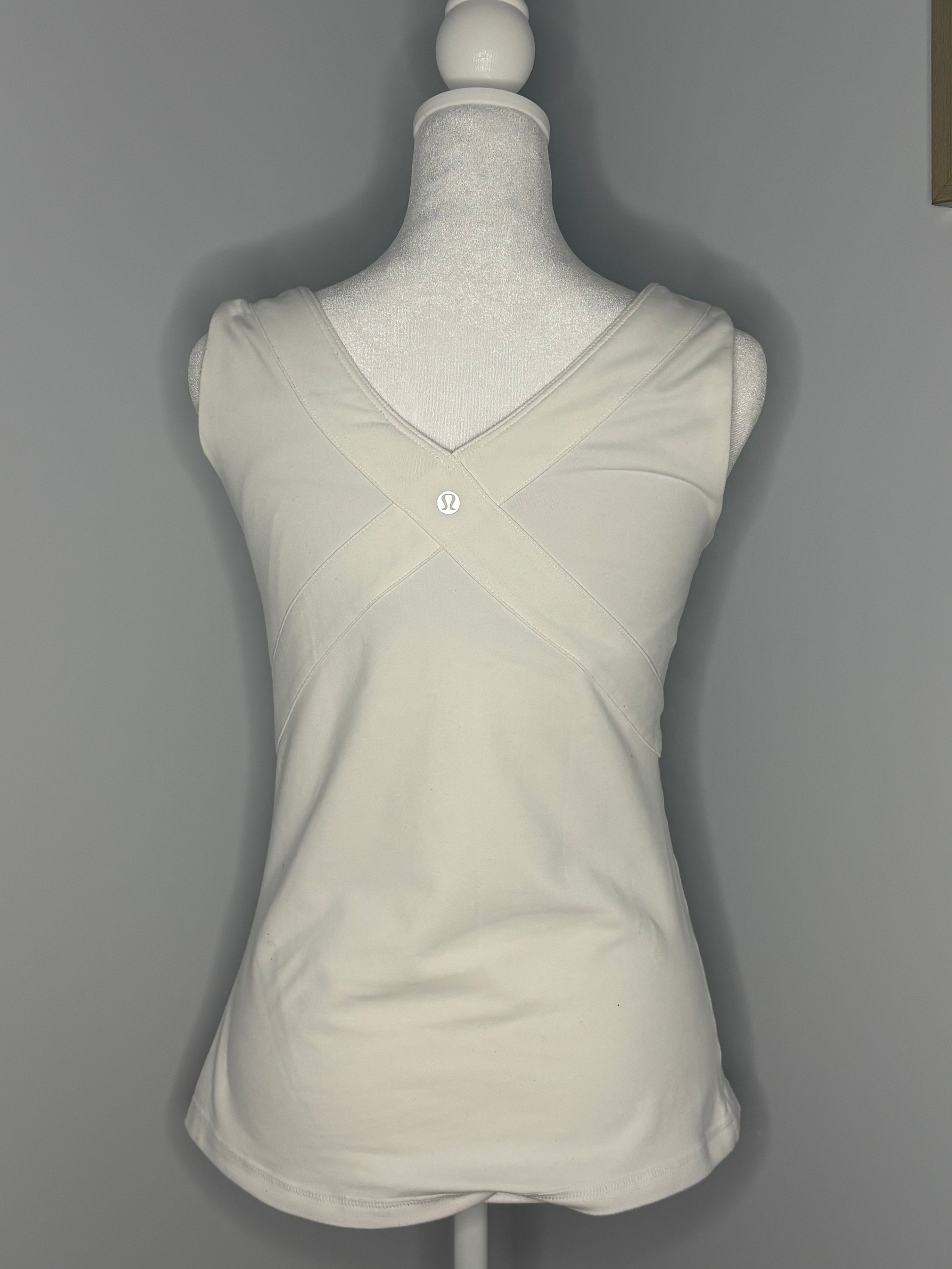 Lululemon White Open-Back Workout Top