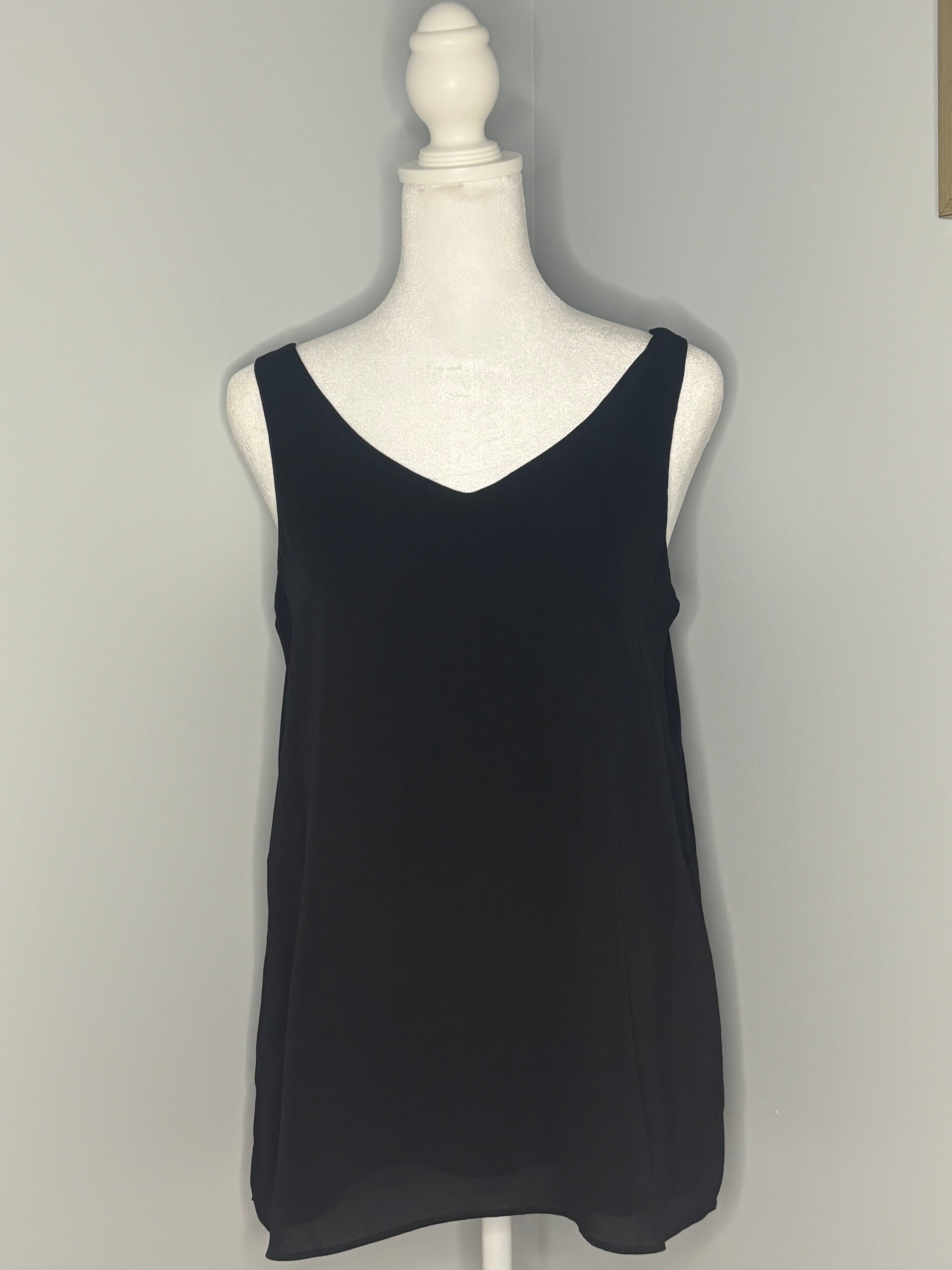Black Sleeveless Work Blouse