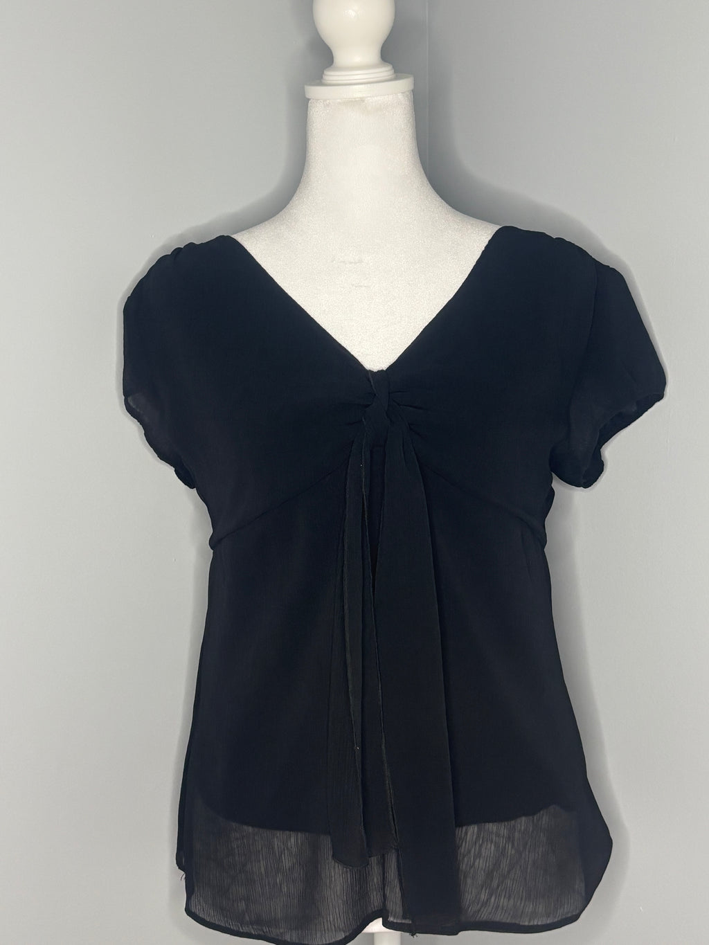 Black ruched H&M Chiffon Blouse – Size 8