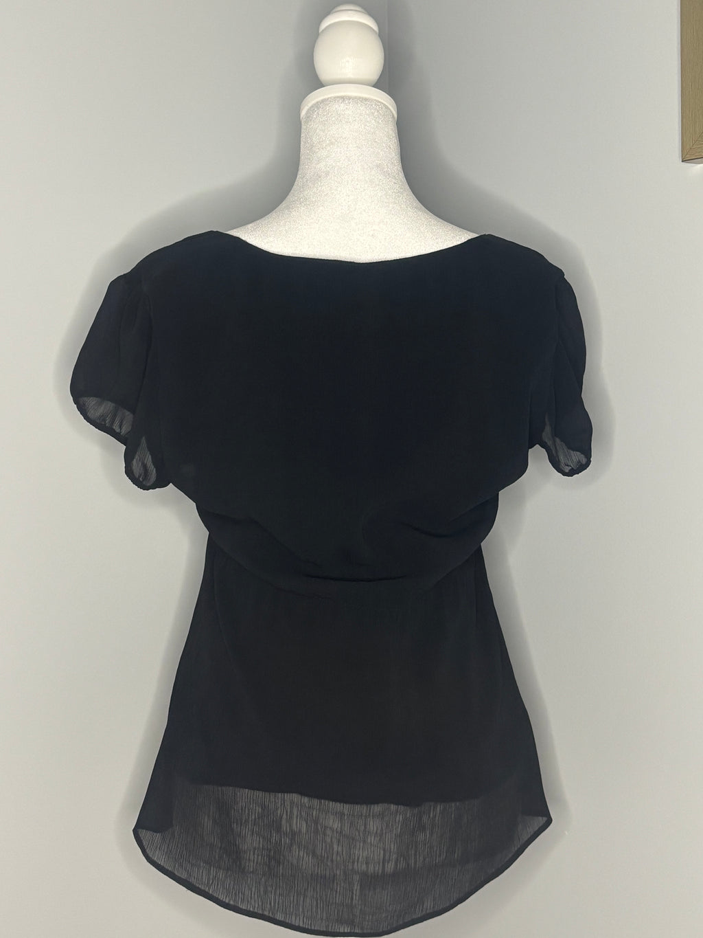 Black ruched H&M Chiffon Blouse – Size 8
