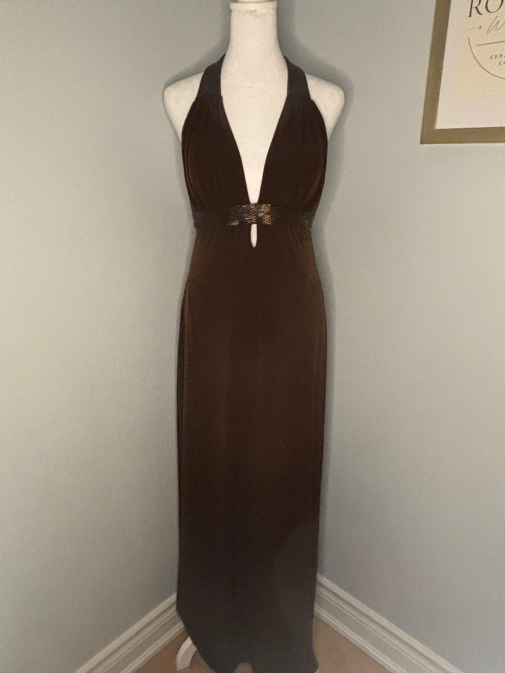 JS Collection Beaded Halter Maxi Dress – Size 8 – The Rotation