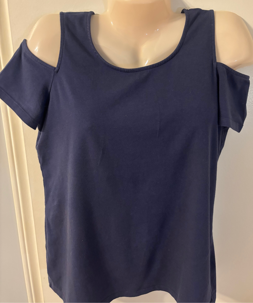 Designer Navy Cold Shoulder Top by Michael Kors