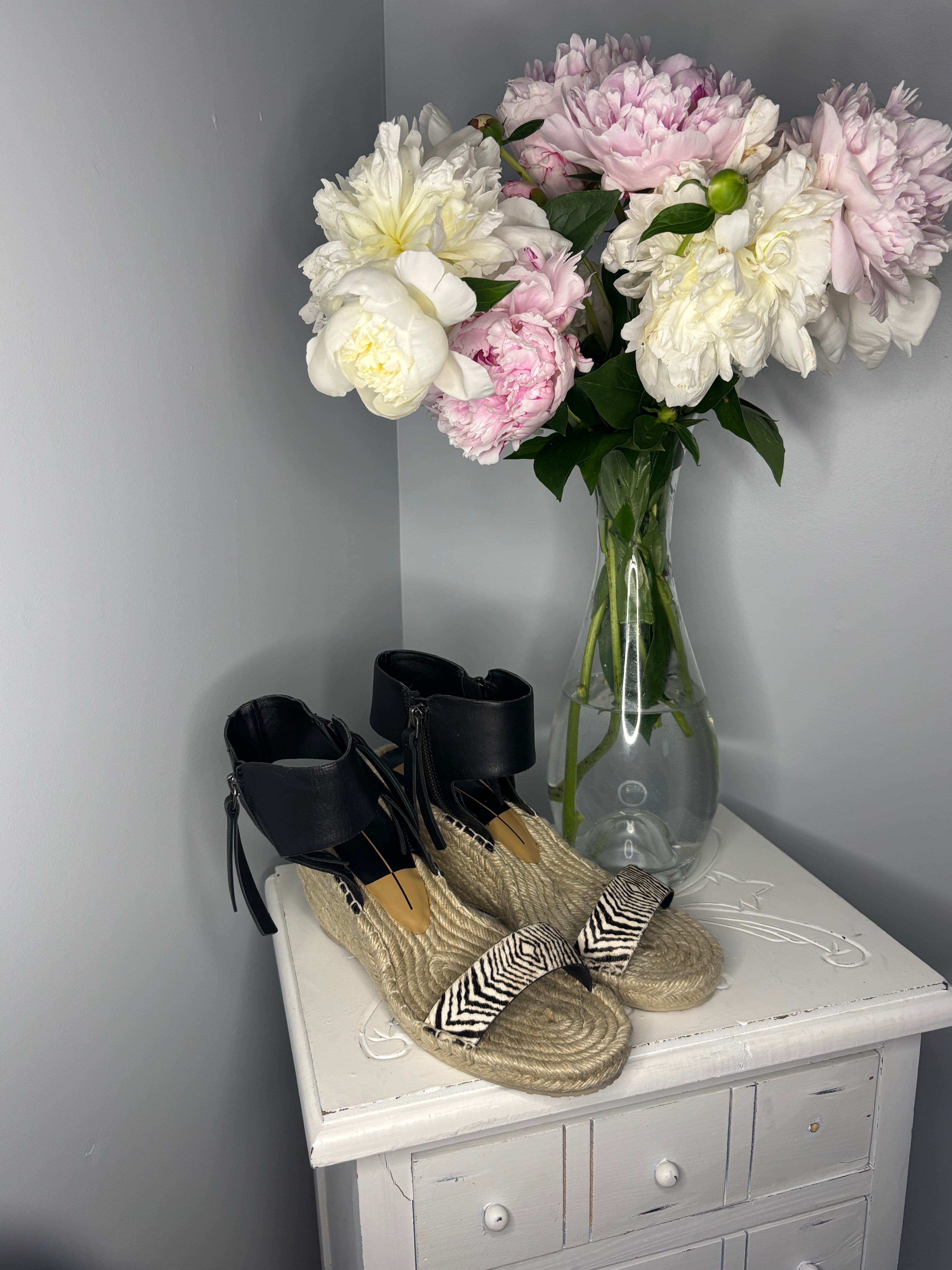 Dolce Vita Zebra Print Espadrille Wedge Sandals | Size 9.5
