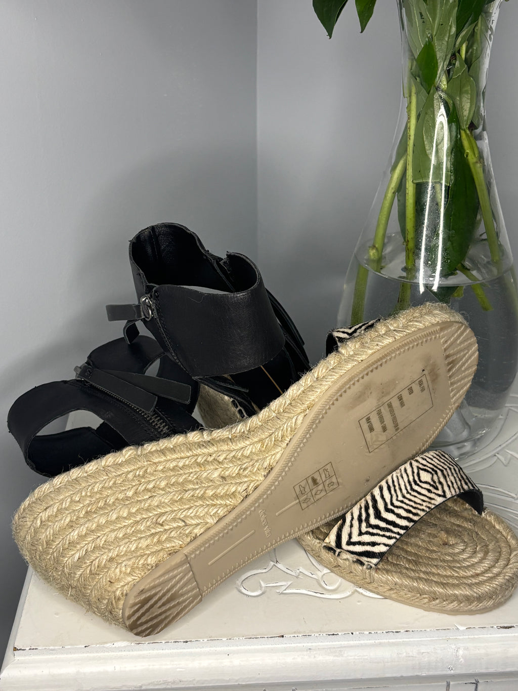 Dolce Vita Zebra Print Espadrille Wedge Sandals | Size 9.5