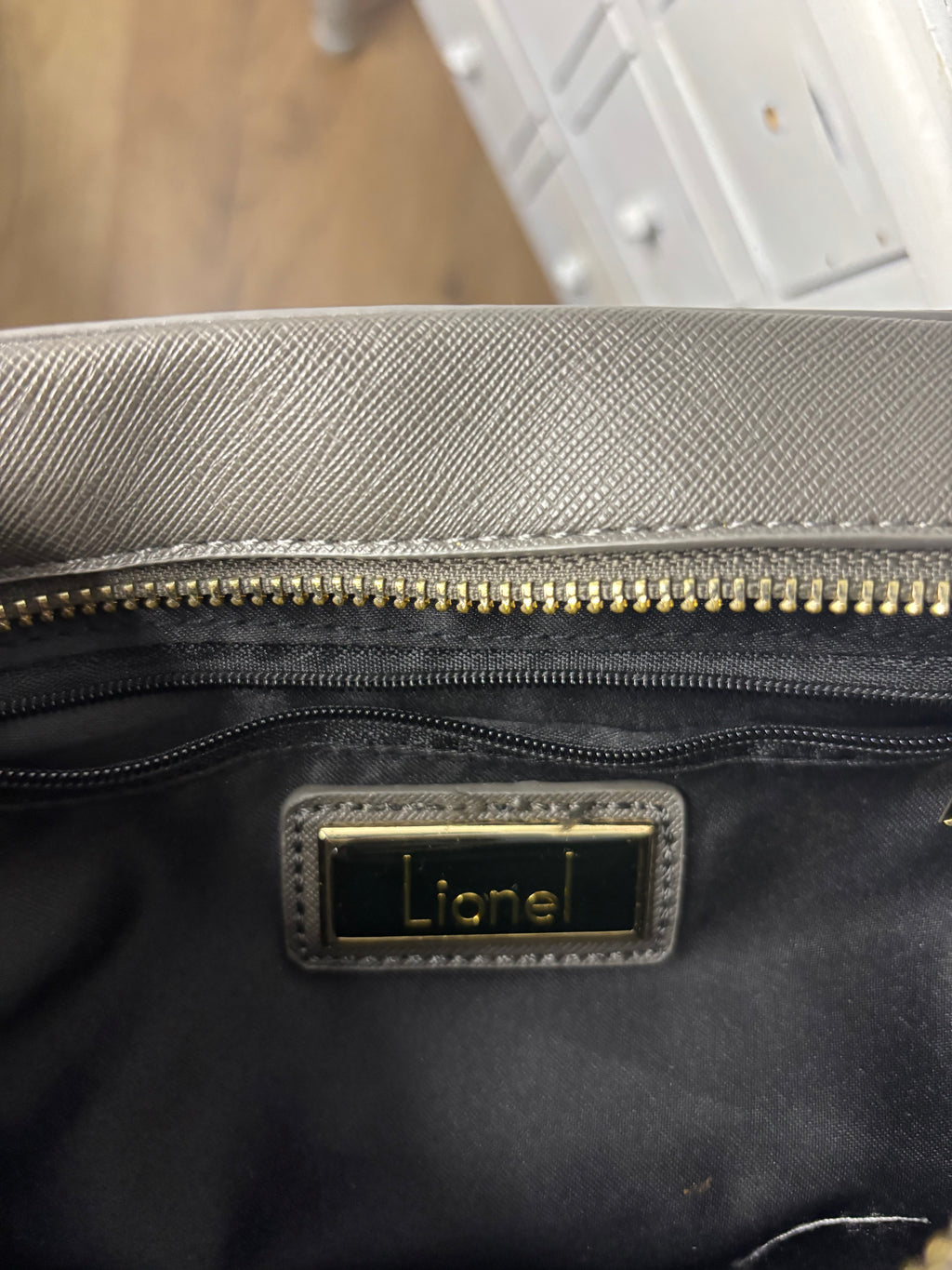 Lionel Structured Gray Crossbody Handbag Faux Leather Tassel Purse