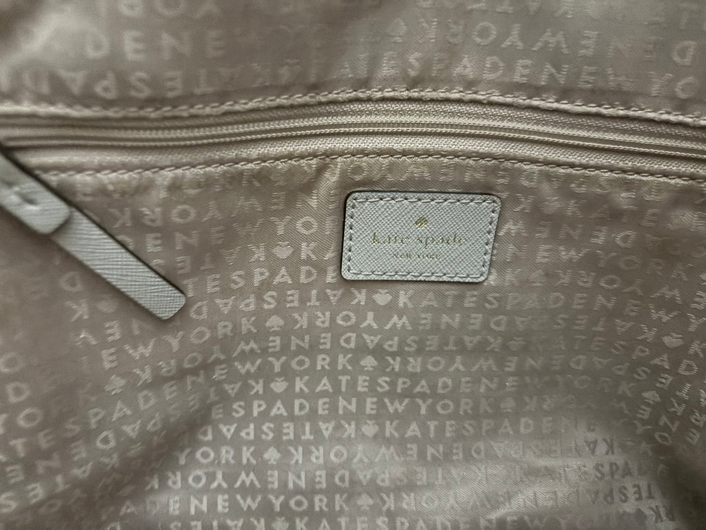 Kate Spade New York Taupe Saffiano Leather Satchel Top Handle Crossbody Bag