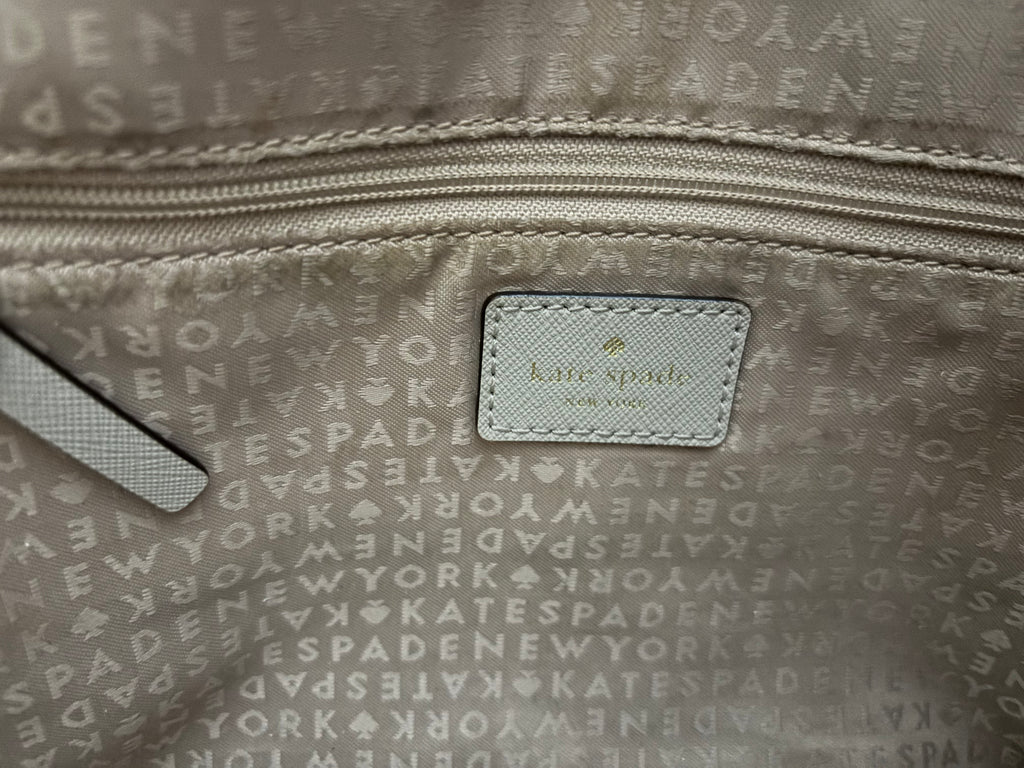 Kate Spade New York Taupe Saffiano Leather Satchel Top Handle Crossbody Bag