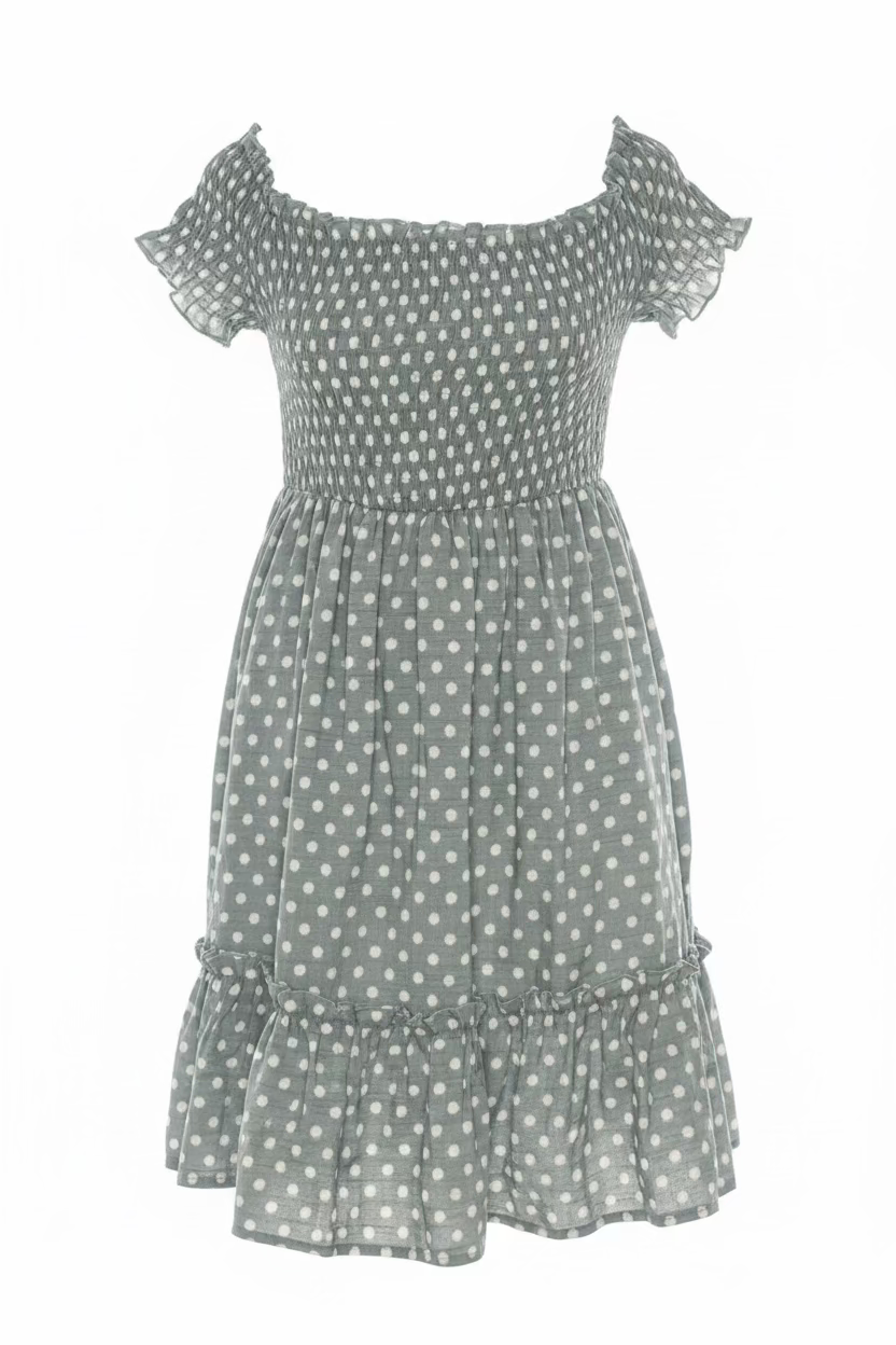 Doe & Rae Smocked Polka Dot Dress – Size Medium