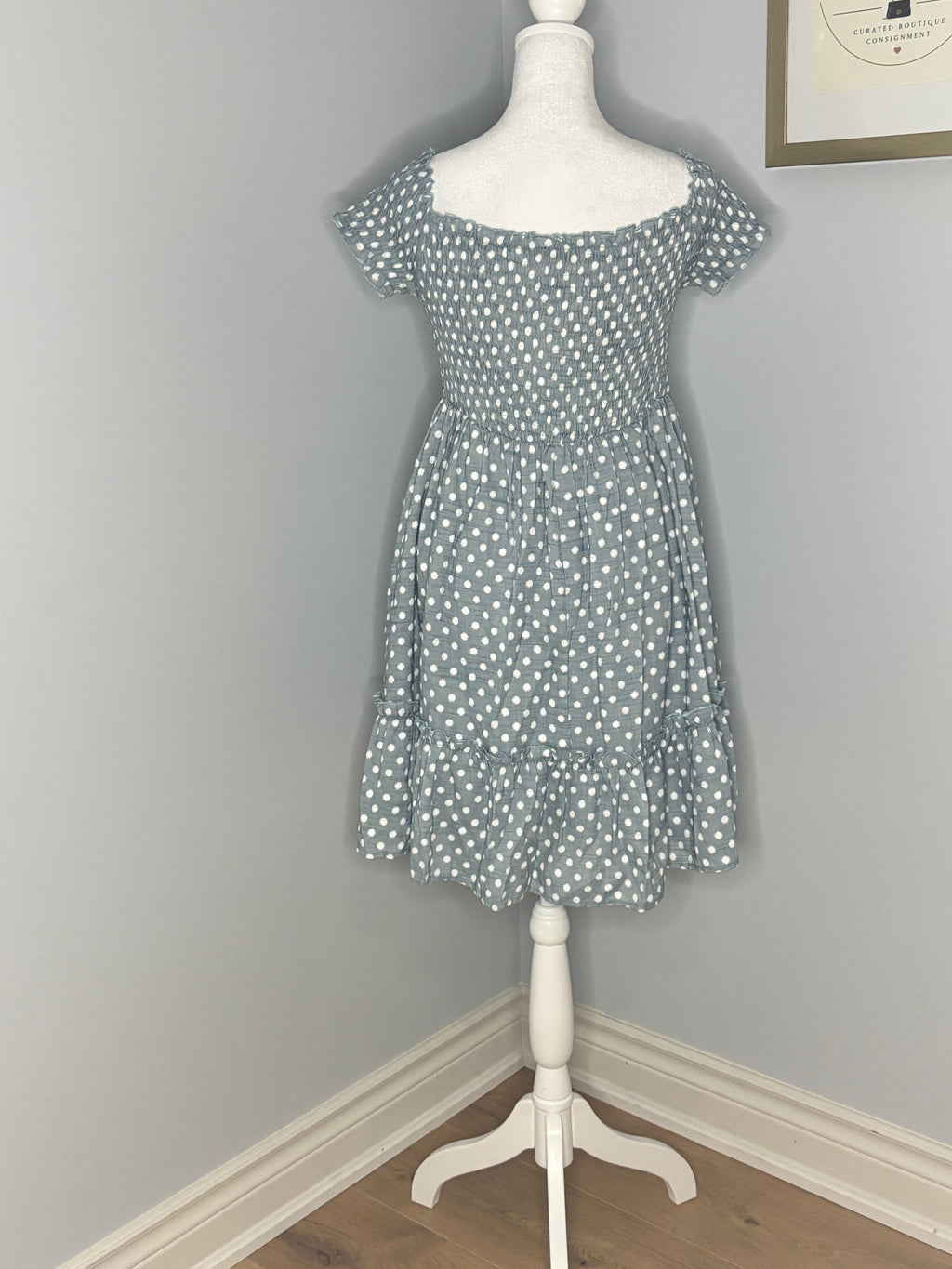 Doe & Rae Smocked Polka Dot Dress – Size Medium