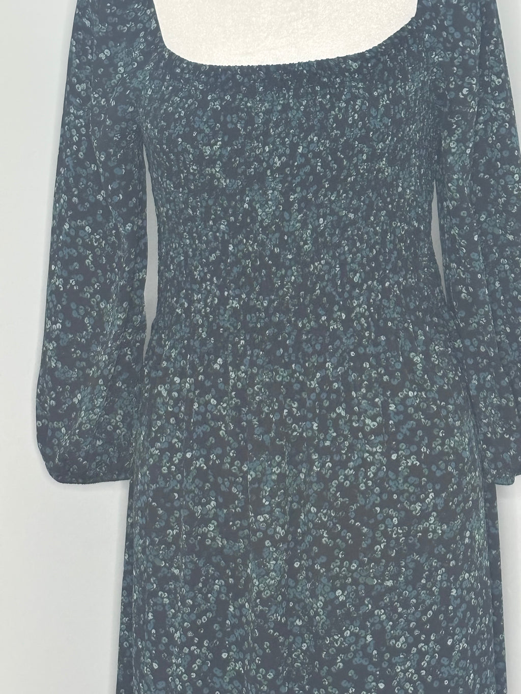 Silky Floral Smocked Midi Dress Size M