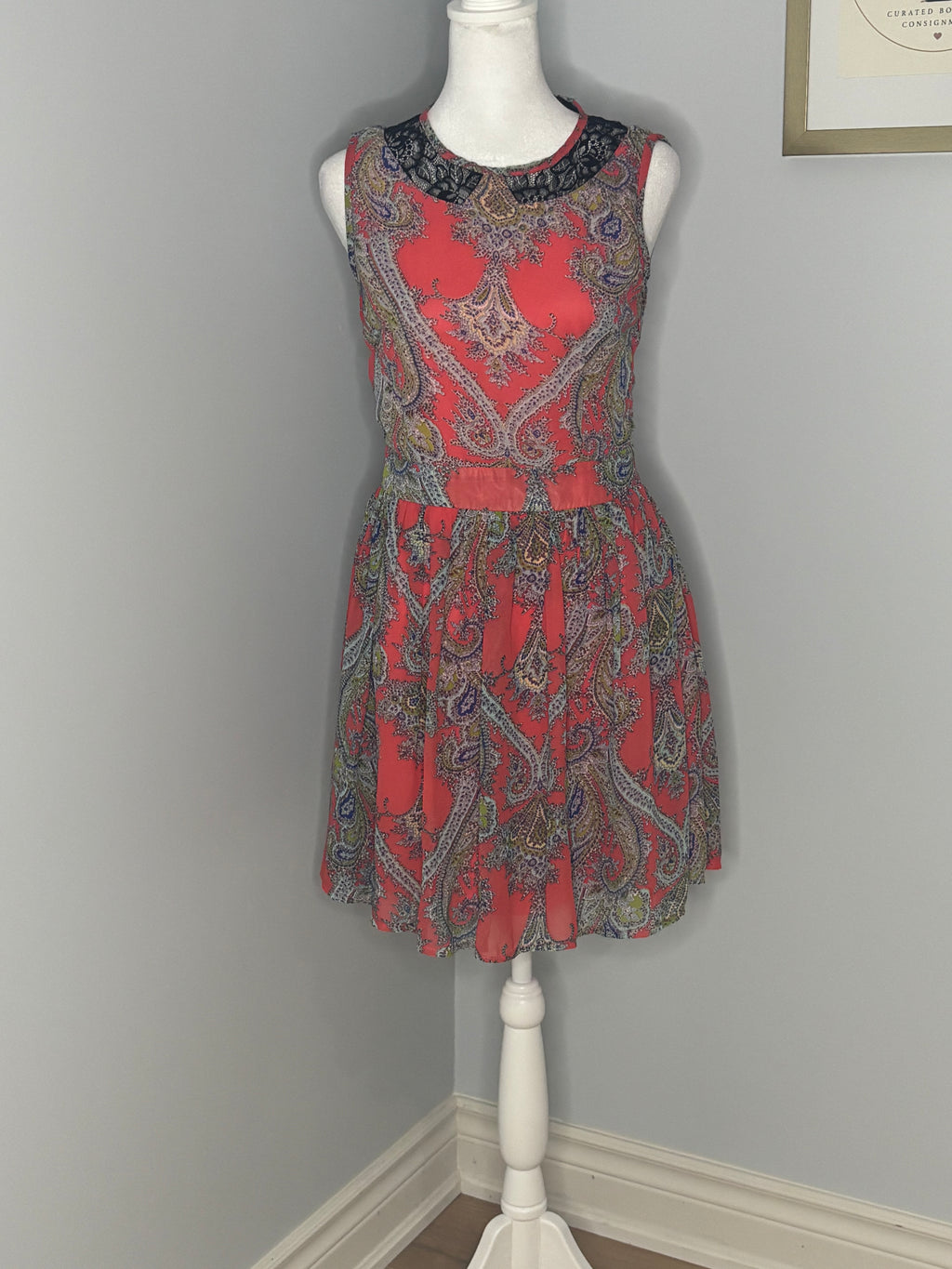 La Reyna Paisley Fit & Flare Dress – Size Medium