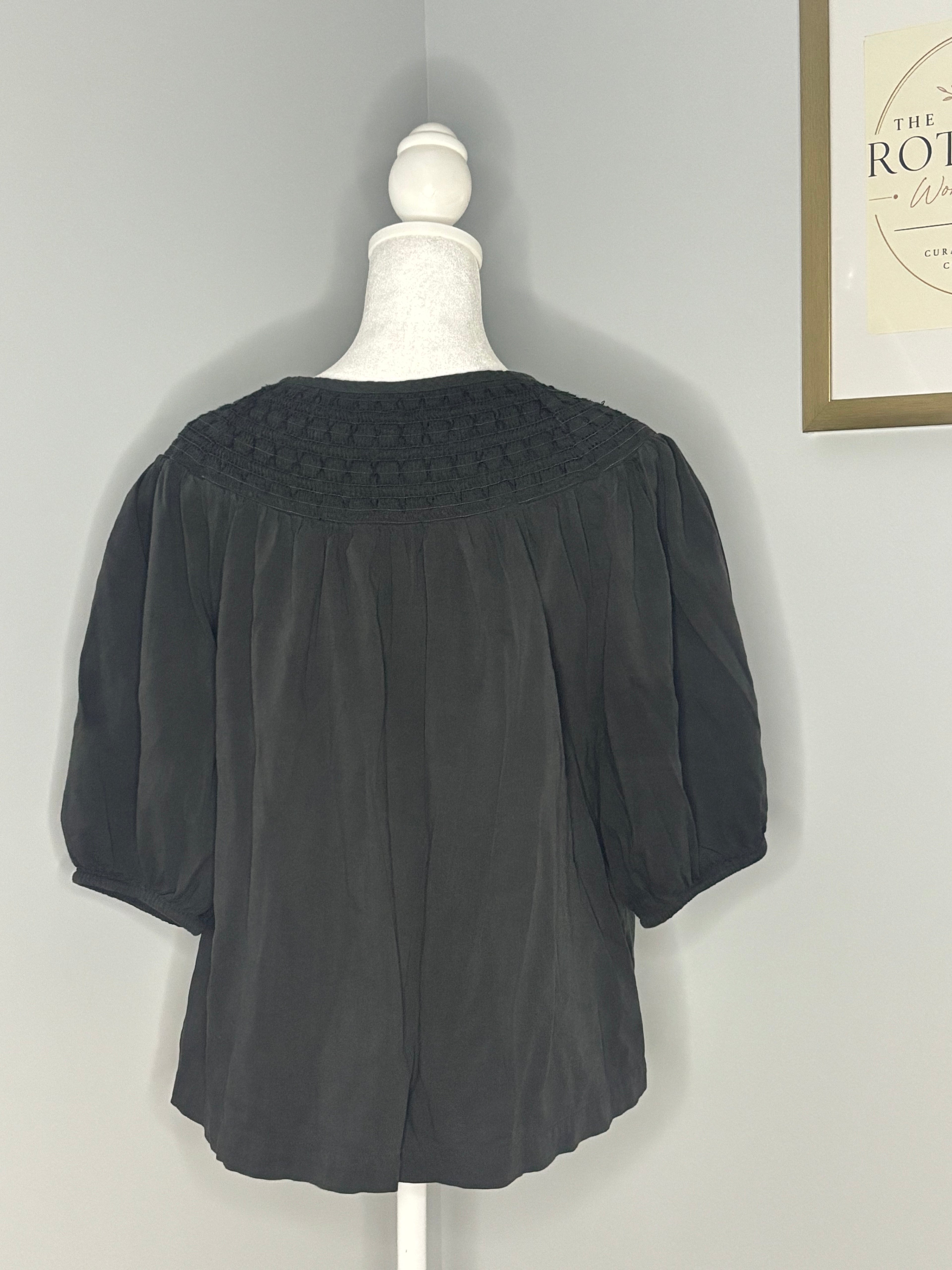 Old Navy Smocked Yoke Peasant Blouse  Size M