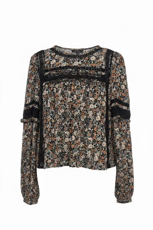 American Eagle Floral Lace Detail Blouse  Size M
