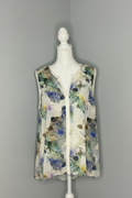 Dalia Watercolour Floral Sleeveless Blouse  Size M
