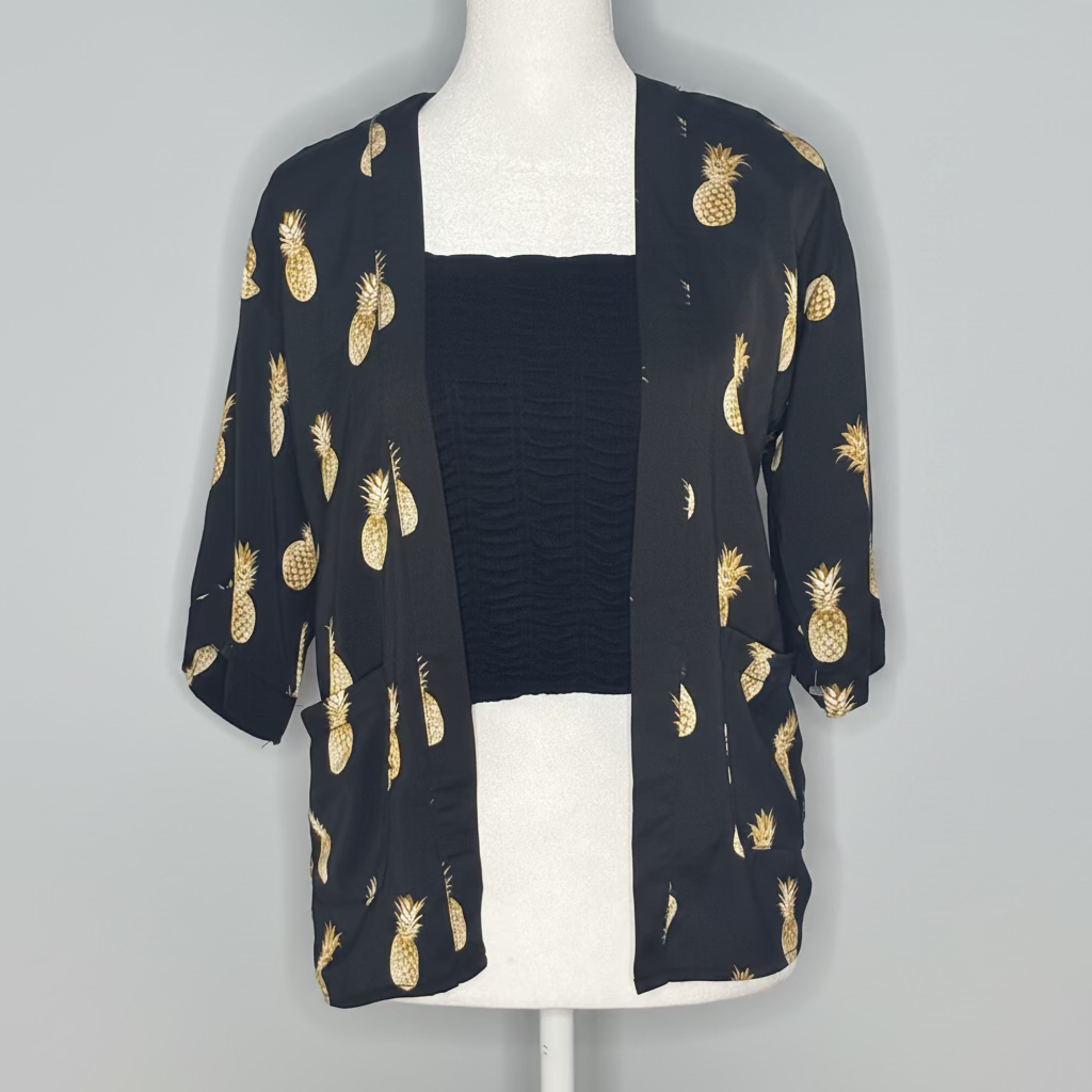 Forever 21 Girls Pineapple Print Kimono Size Small