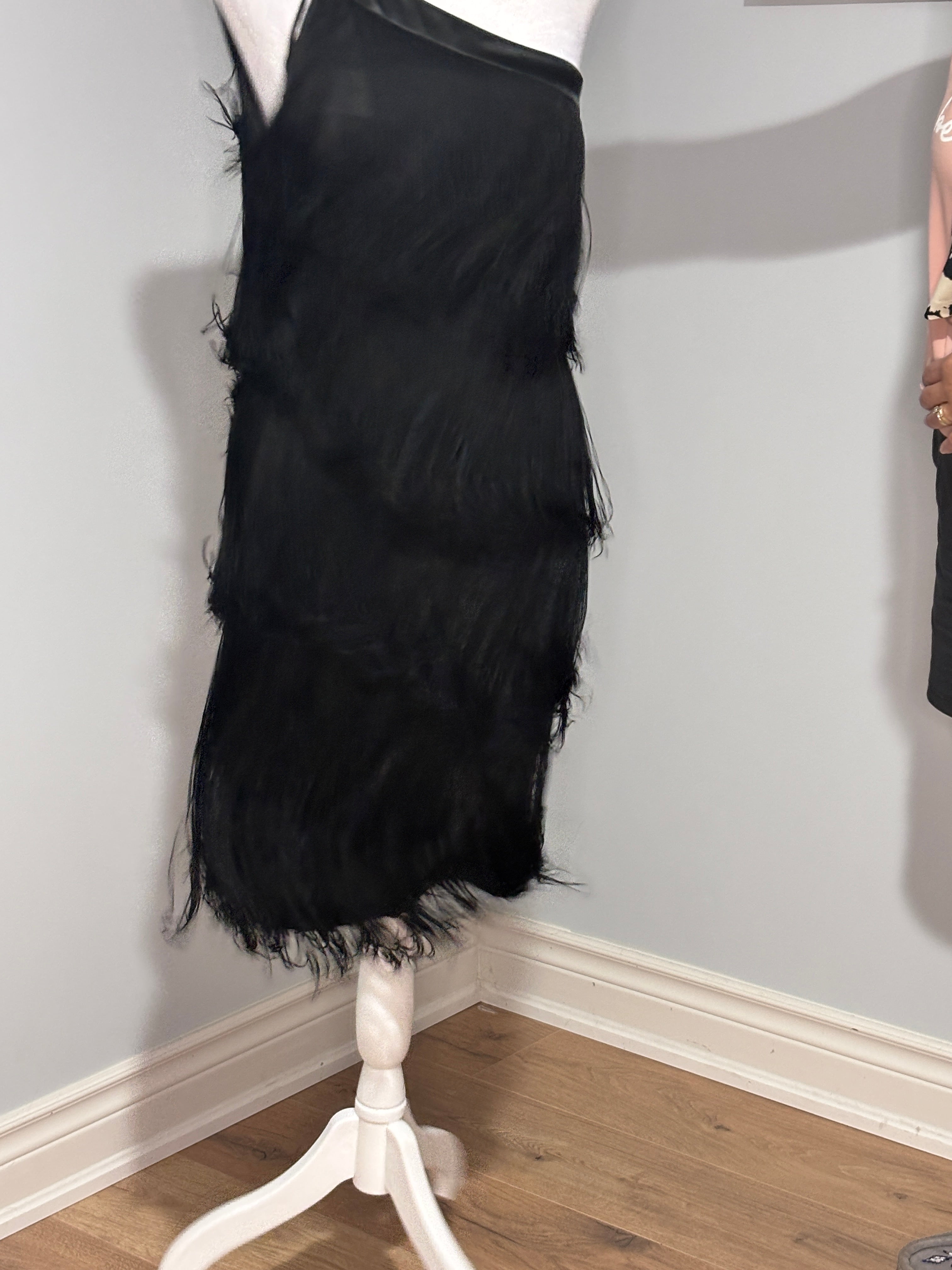 Aidan Mattox Black Fringe Cocktail Dress – Size 10 – The Rotation
