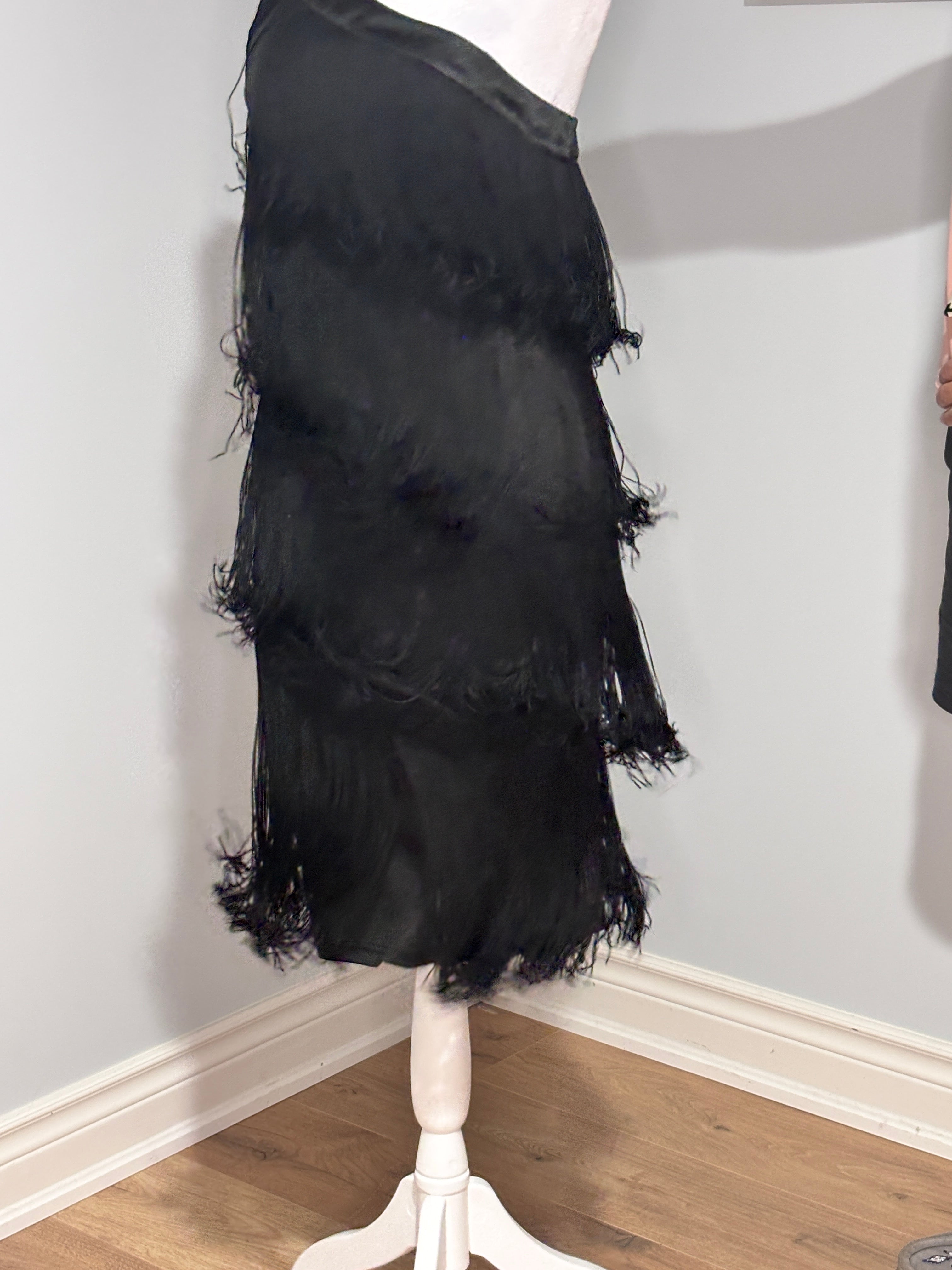 Aidan Mattox Black Fringe Cocktail Dress – Size 10 – The Rotation