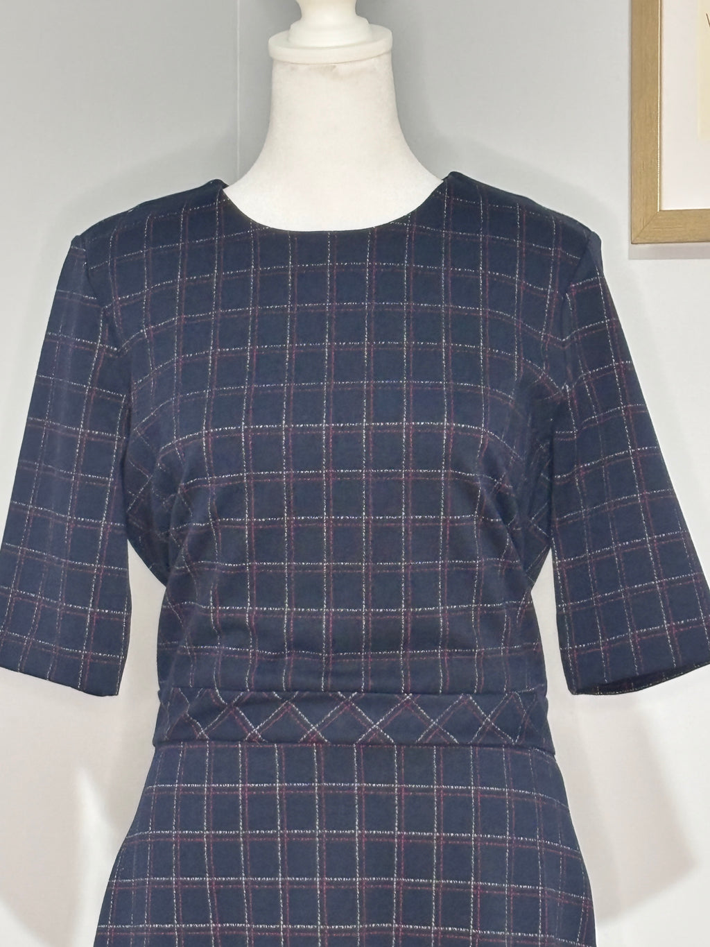 Banana Republic Windowpane Plaid Midi Dress – Size 10 Tall (NWT)