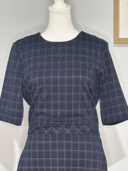 Banana Republic Windowpane Plaid Midi Dress – Size 10 Tall (NWT)