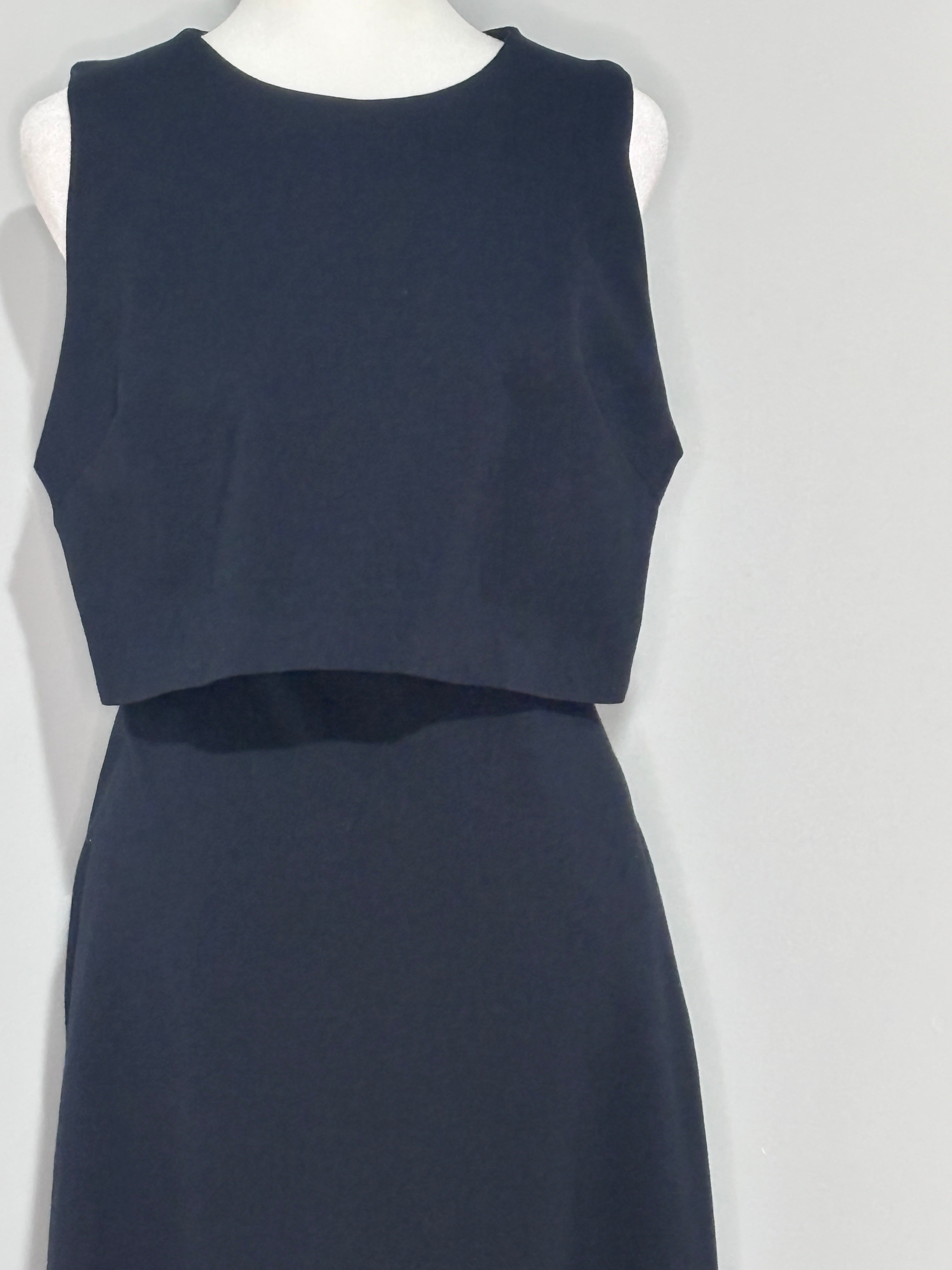 Spanx Navy Overlay Midi Dress – Size Large