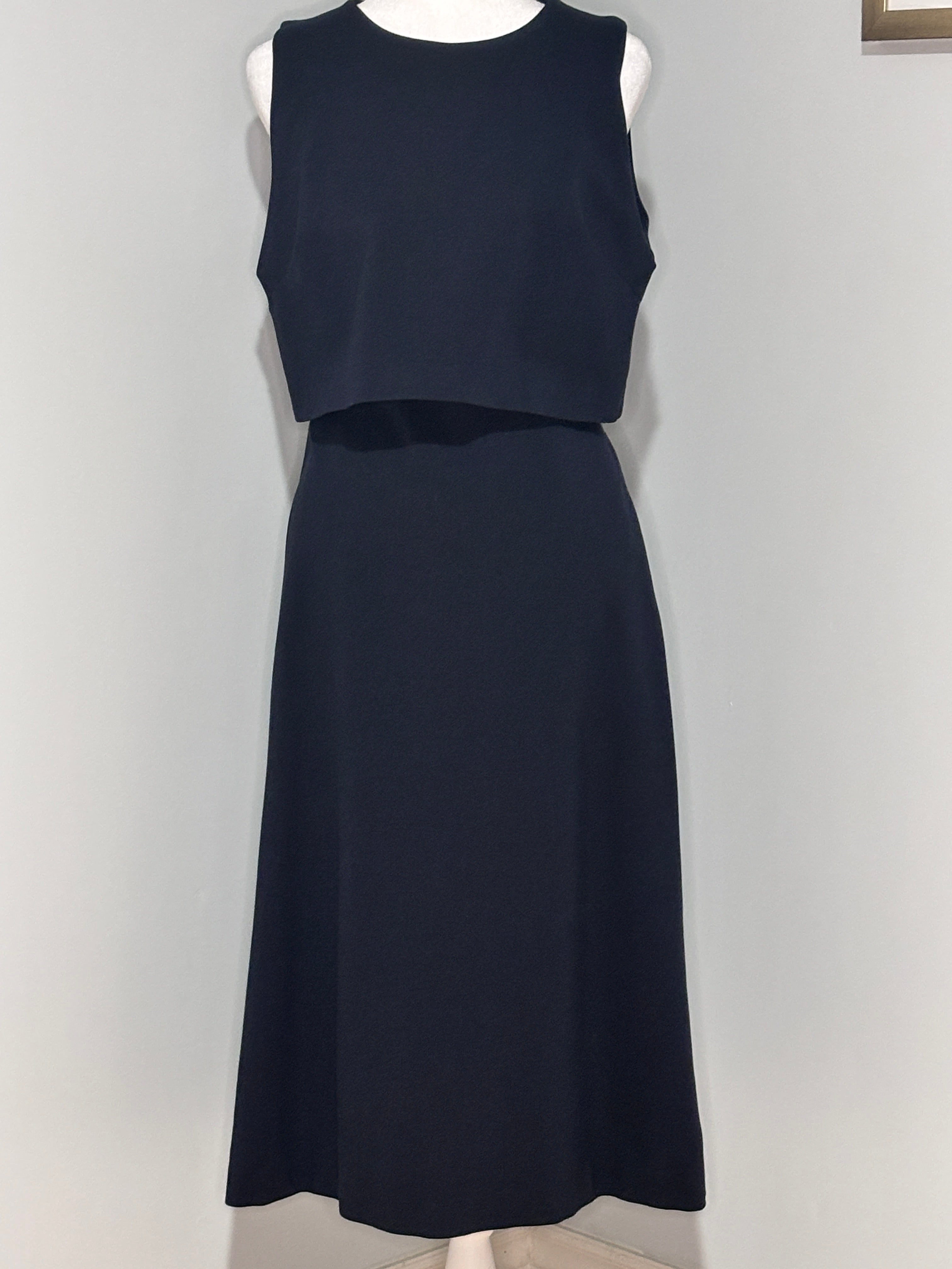 Spanx Navy Overlay Midi Dress – Size Large