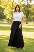 Laura Black Faux Wrap Wide Leg Pants – Size Large