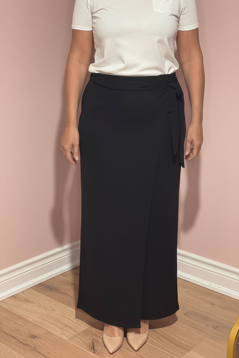 Laura Black Faux Wrap Wide Leg Pants – Size Large