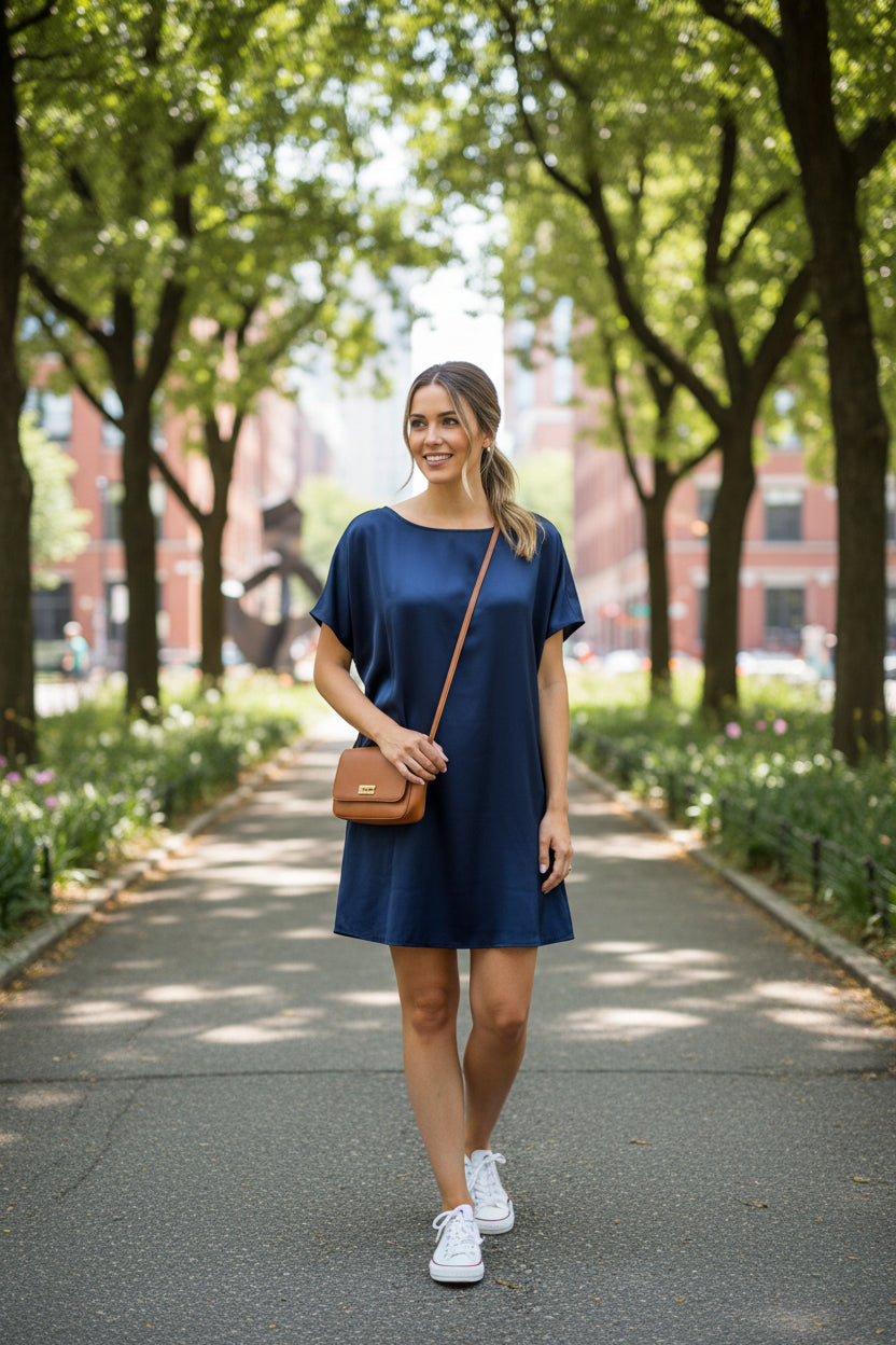 Camber & Grace Navy Shift Dress | Medium
