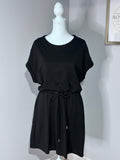Rachel Roy Black Tie-Waist Dress | Medium