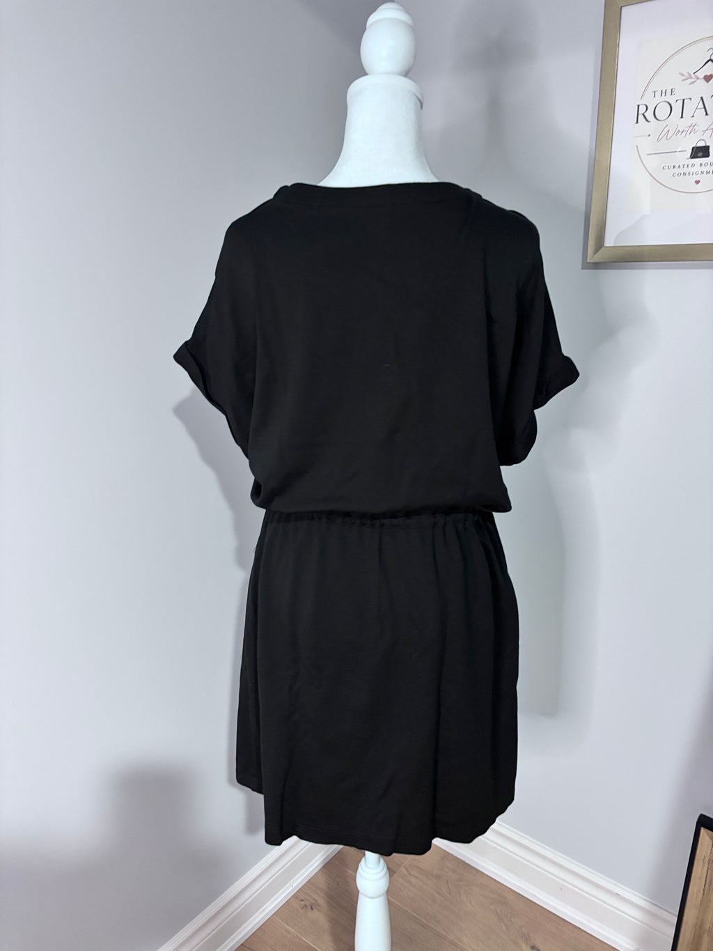Rachel Roy Black Tie-Waist Dress | Medium