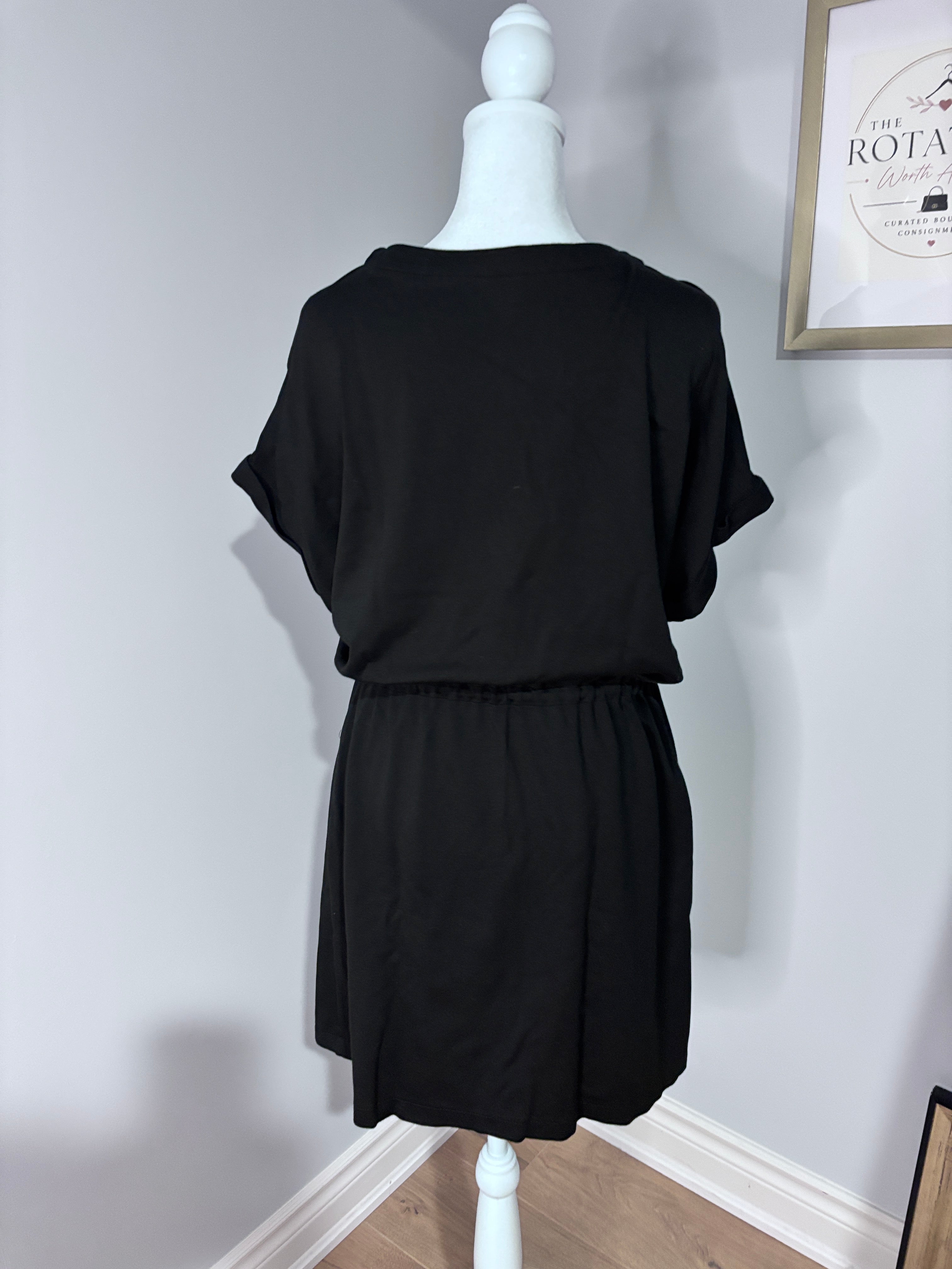 Rachel Roy Black Tie-Waist Dress | Medium
