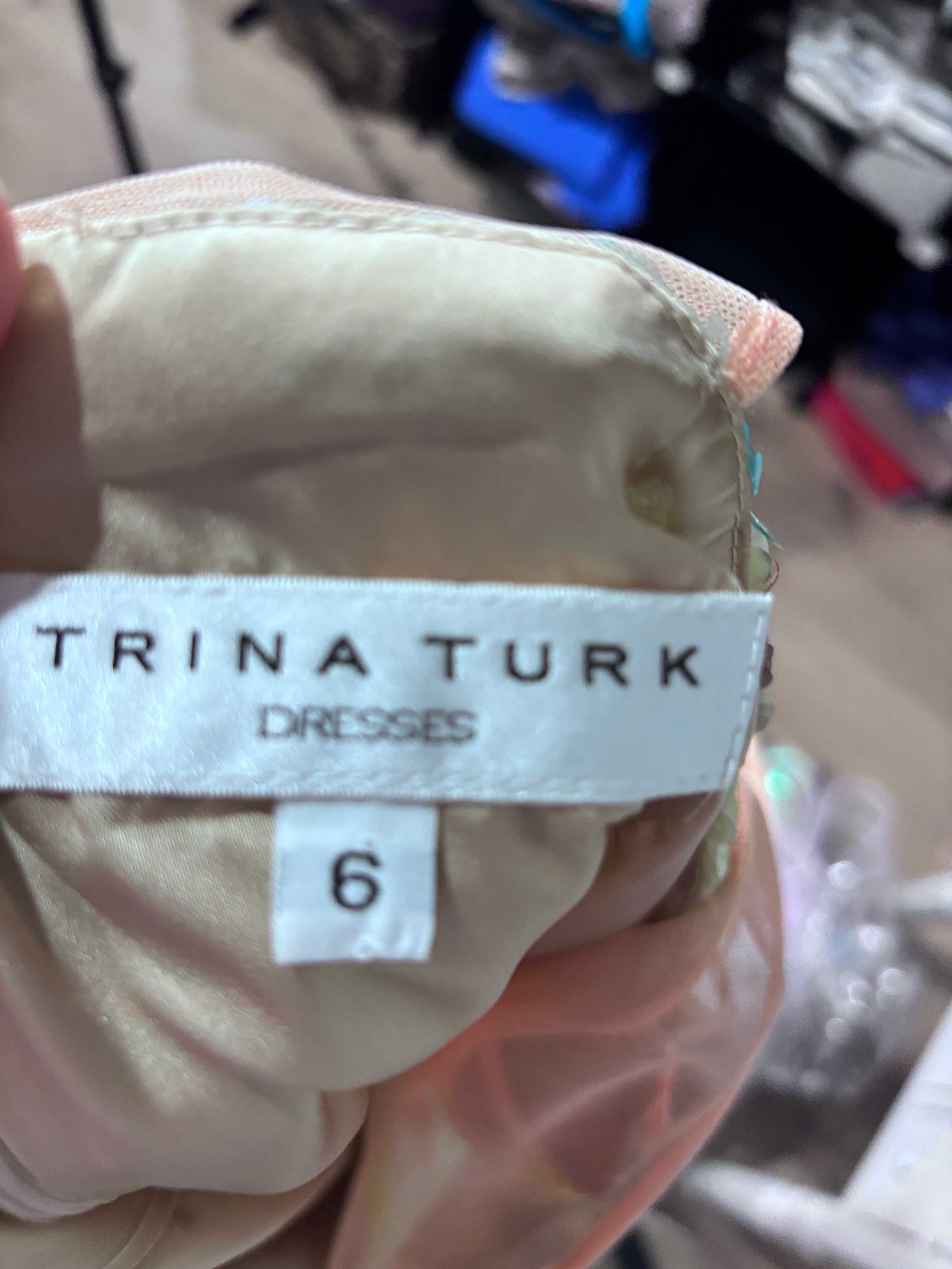 Designer Trina Turk Floral Sequin Shift Dress