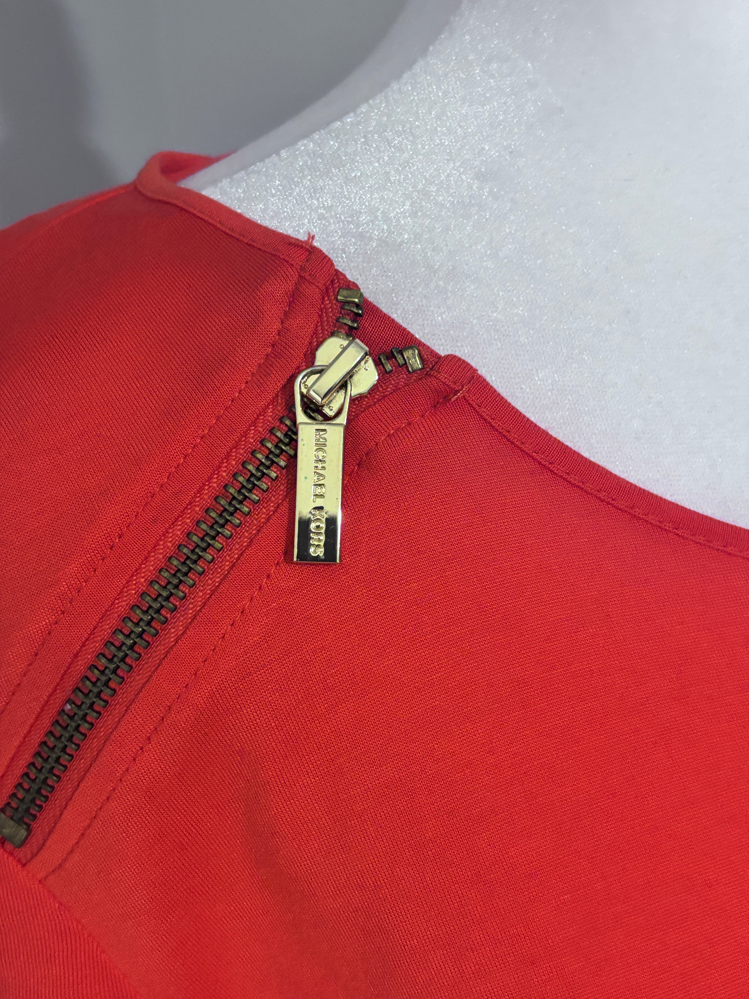 Michael Michael Kors Coral Zip Shoulder Top | XL