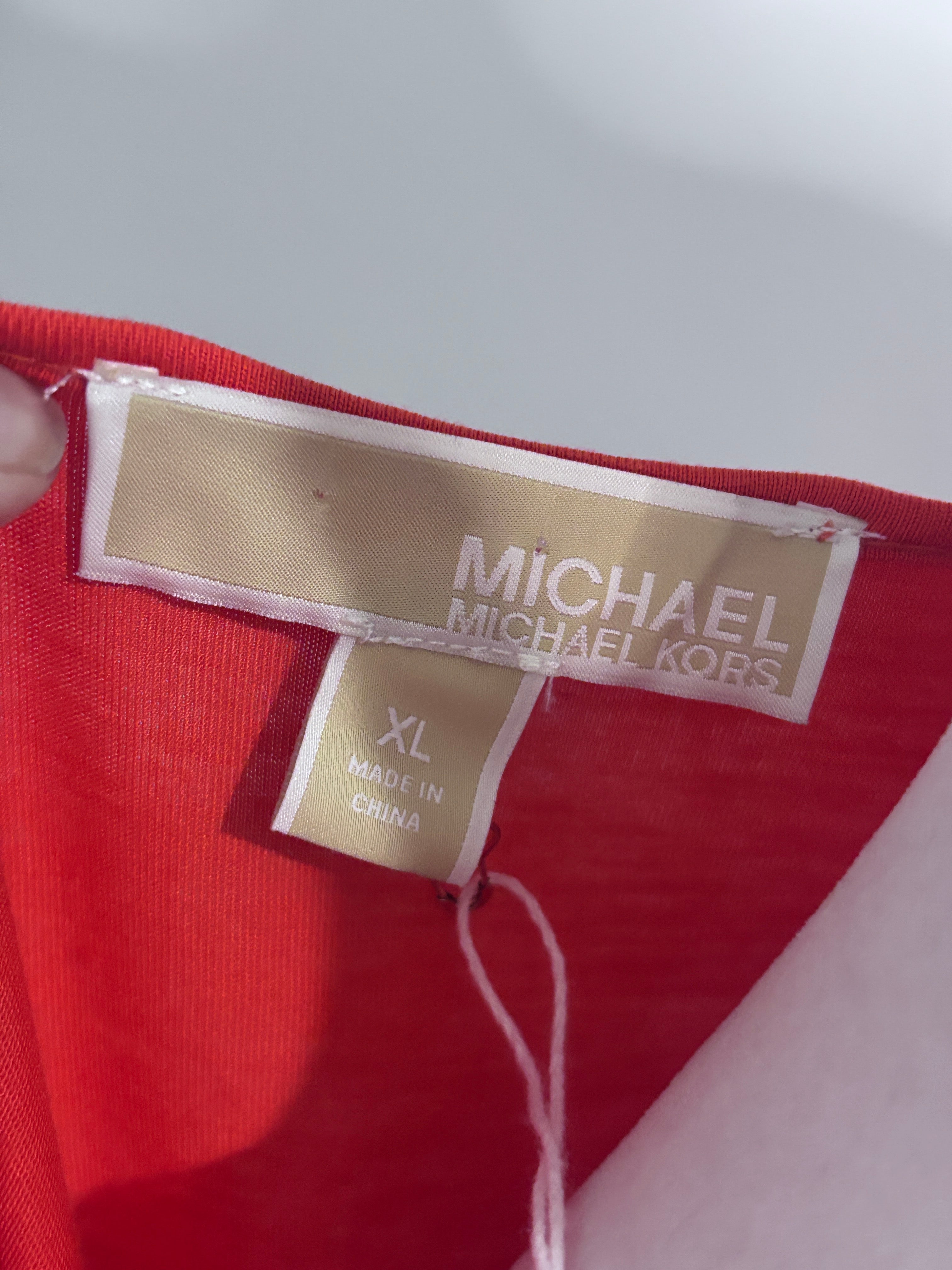 Michael Michael Kors Coral Zip Shoulder Top | XL