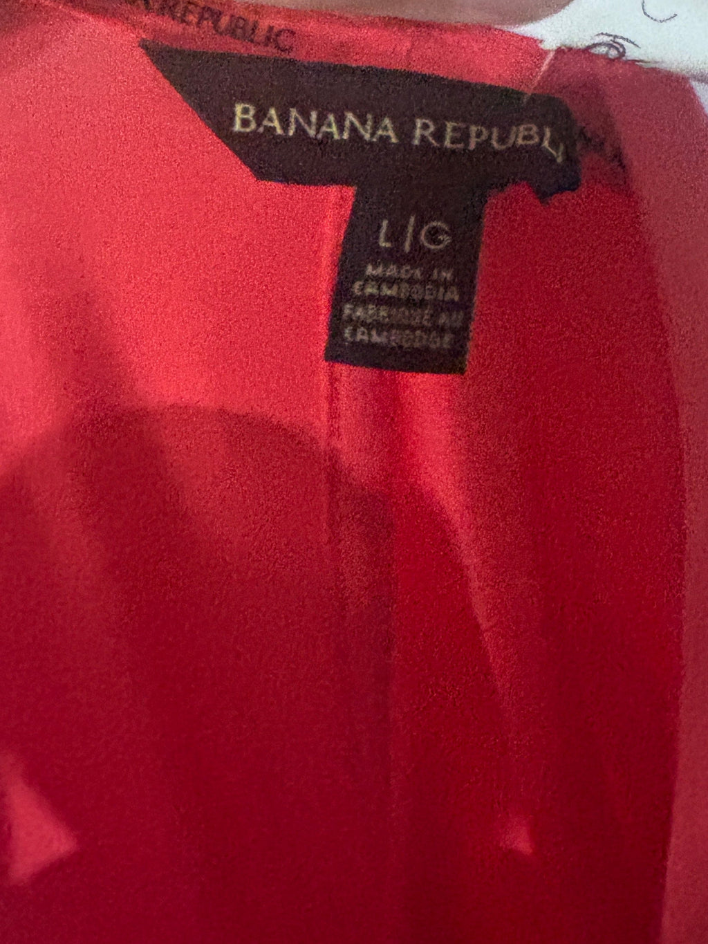 Banana Republic Coral V-Neck Cotton Blend Top | Large