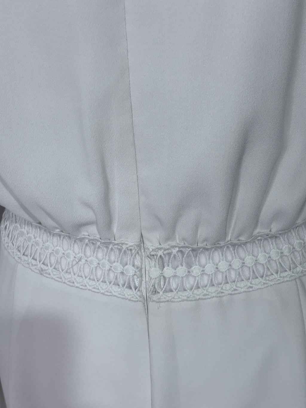 Endless Rose White Long Sleeve Lace Detail Romper | Medium | $28.00