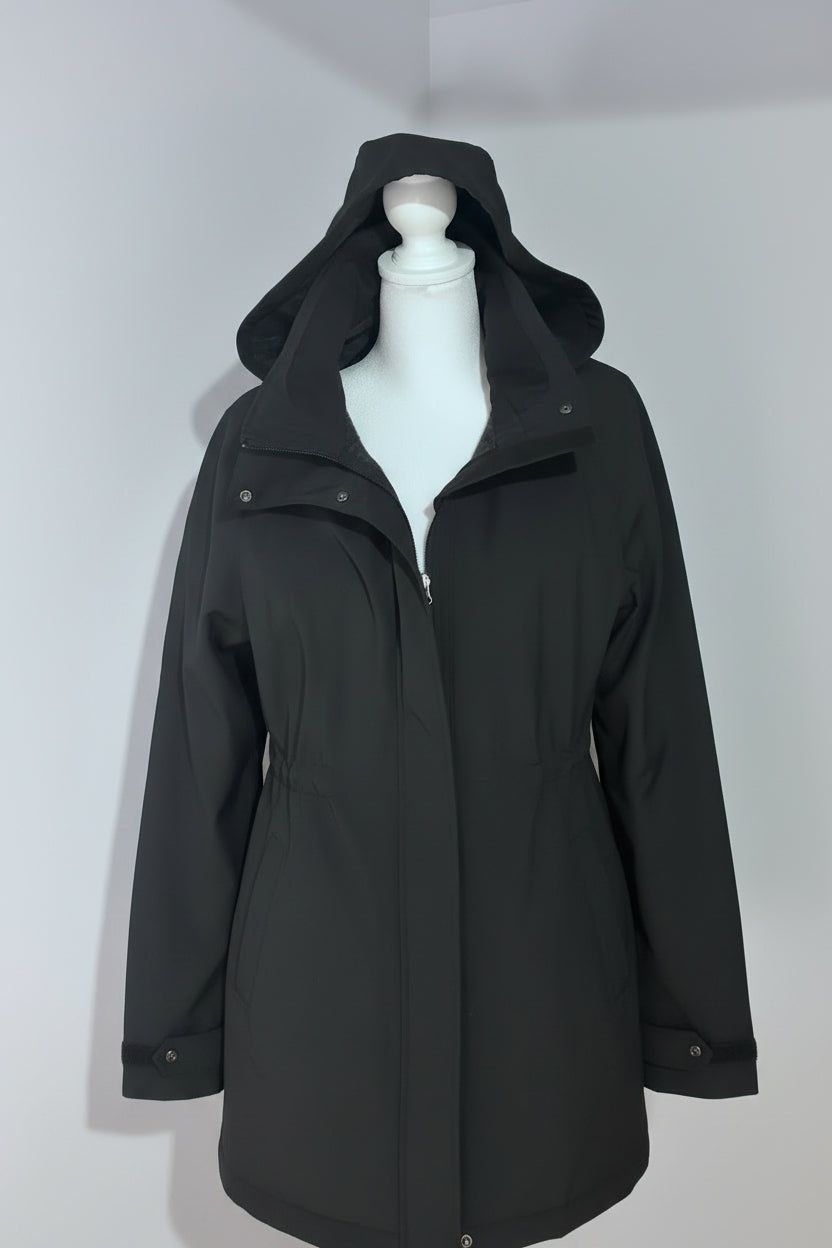 True North Black Hooded Coat | Removable Hood | XL