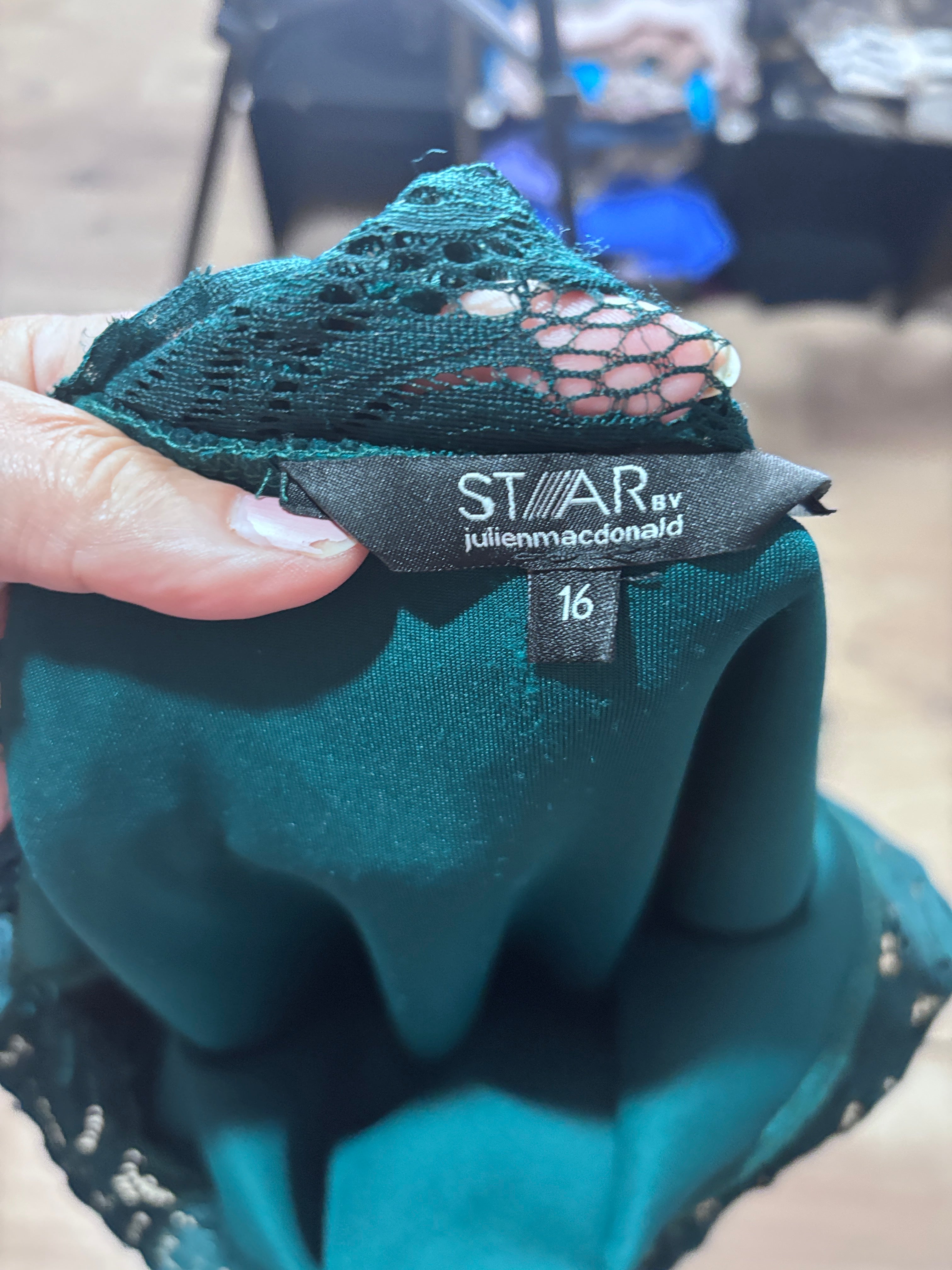Emerald Green Lace Dress | Size 16