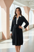 NWT Ivanka Trump Contrast Collar Shirt Dress | XL