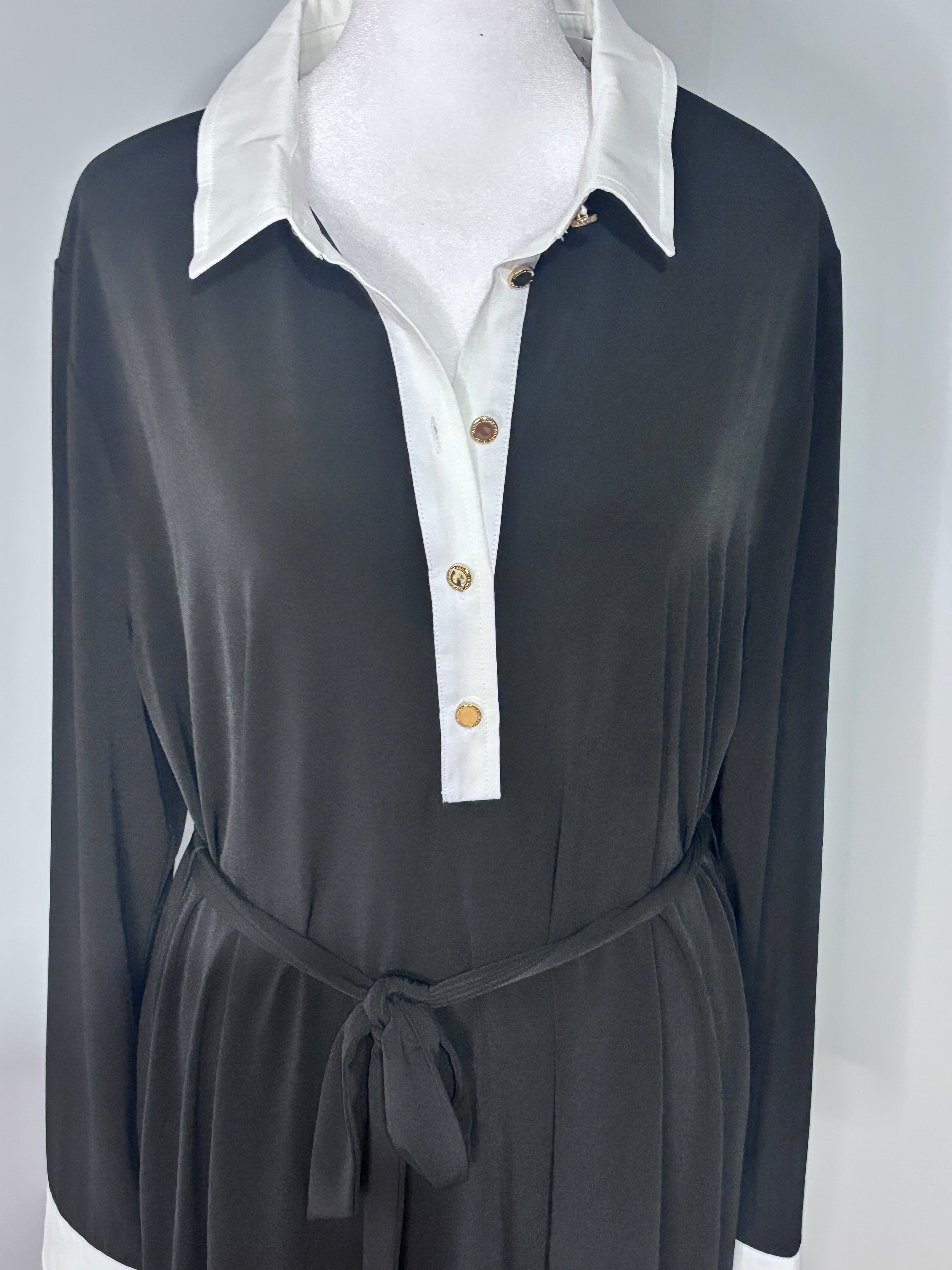 NWT Ivanka Trump Contrast Collar Shirt Dress | XL