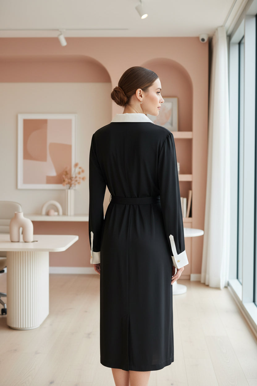 NWT Ivanka Trump Contrast Collar Shirt Dress | XL