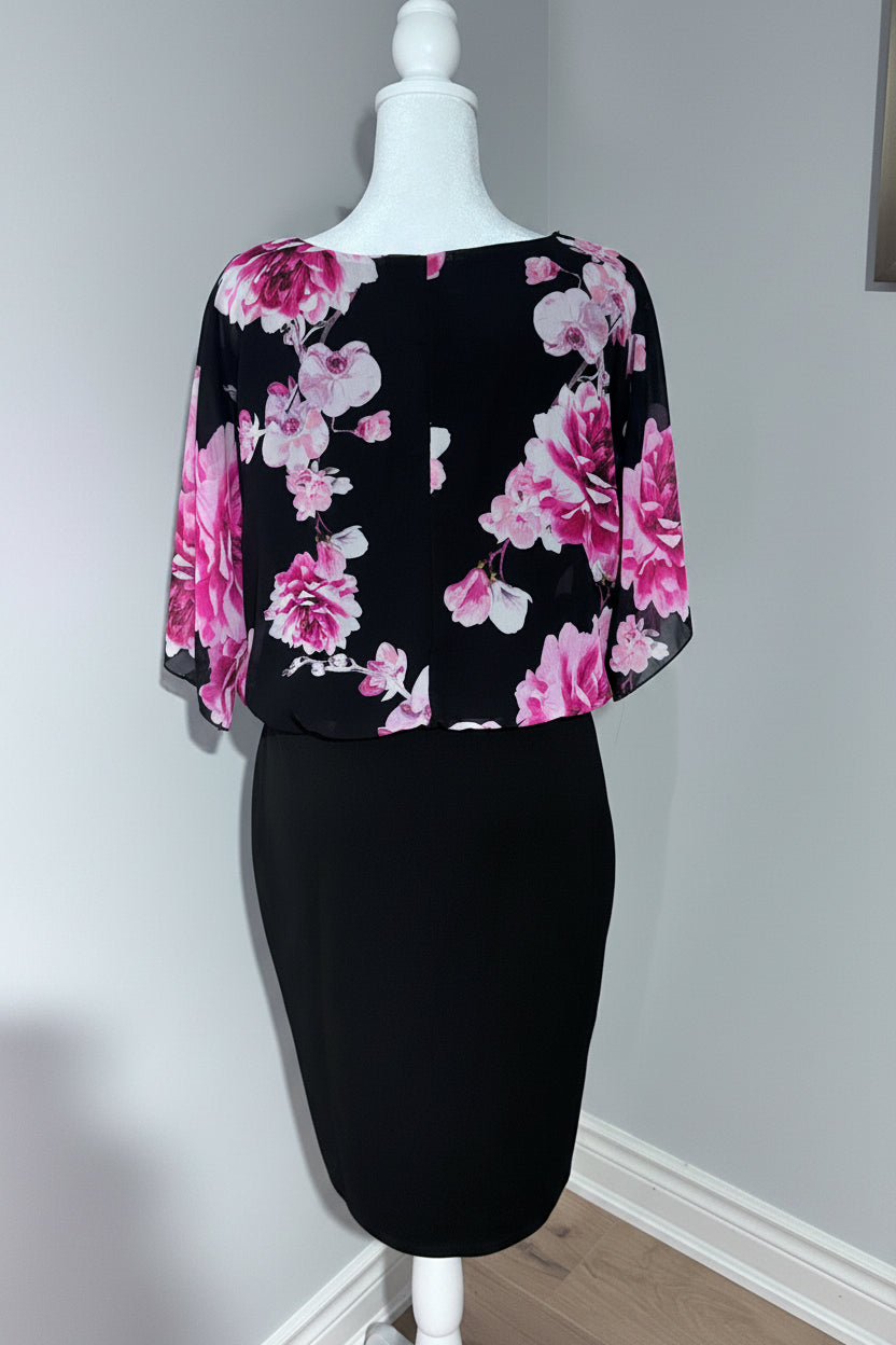 Floral Overlay Dress | UK 16 (Approx. US/Canada 14)
