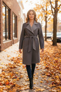 Nanette Lepore Grey Belted Wrap Coat – Size Large